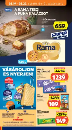 Aldi akciós újság - amely érvényes a következő dátumtól: 19.03.2026 | Oldal: 36 | Termékek: Rama, Kalács, Tejcsokoládé, Vegán