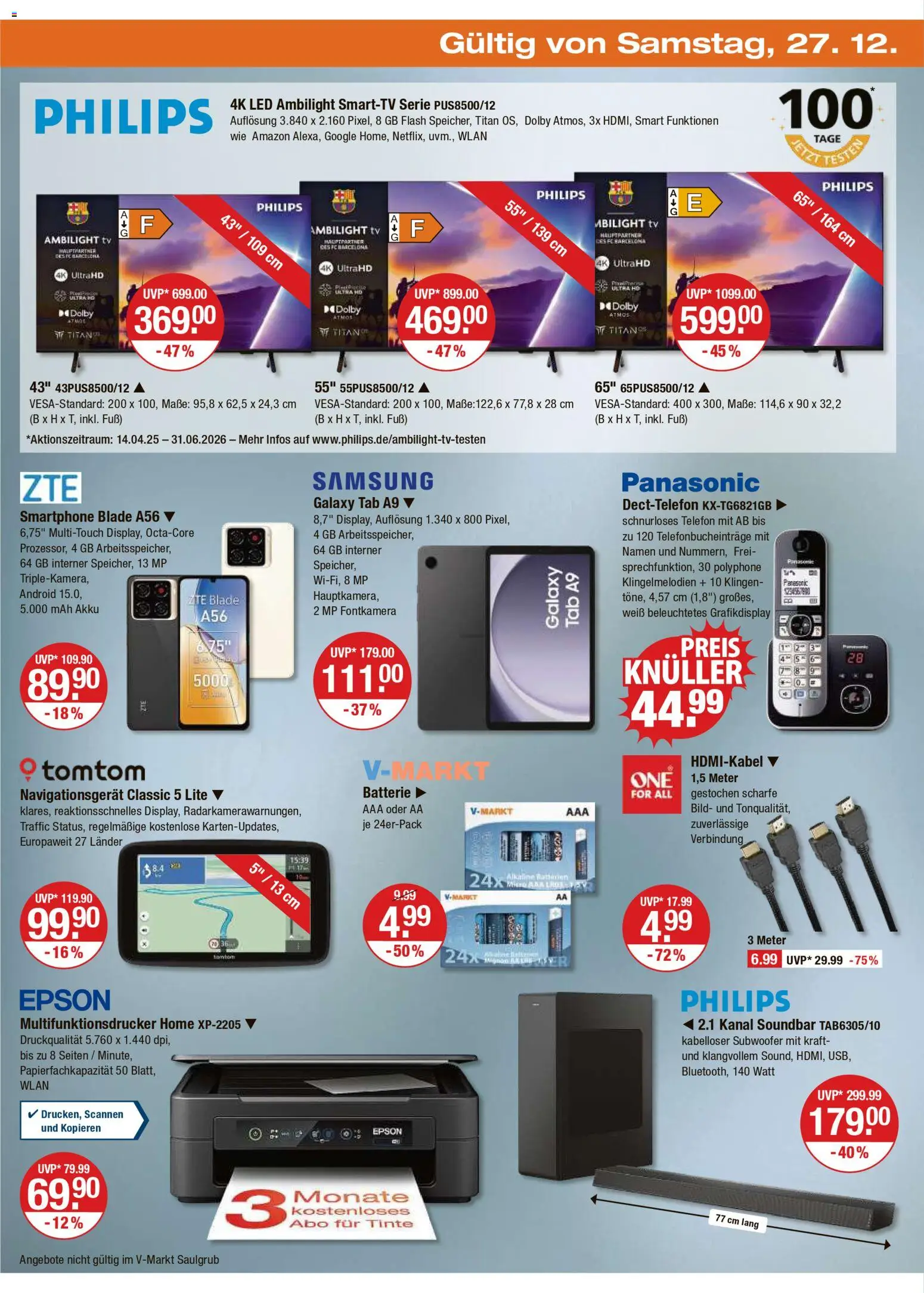 V-Markt - München – gültig ab 27.12.2025 | Seite: 20 | Produkte: Panasonic, Samsung, Soundbar, Telefon