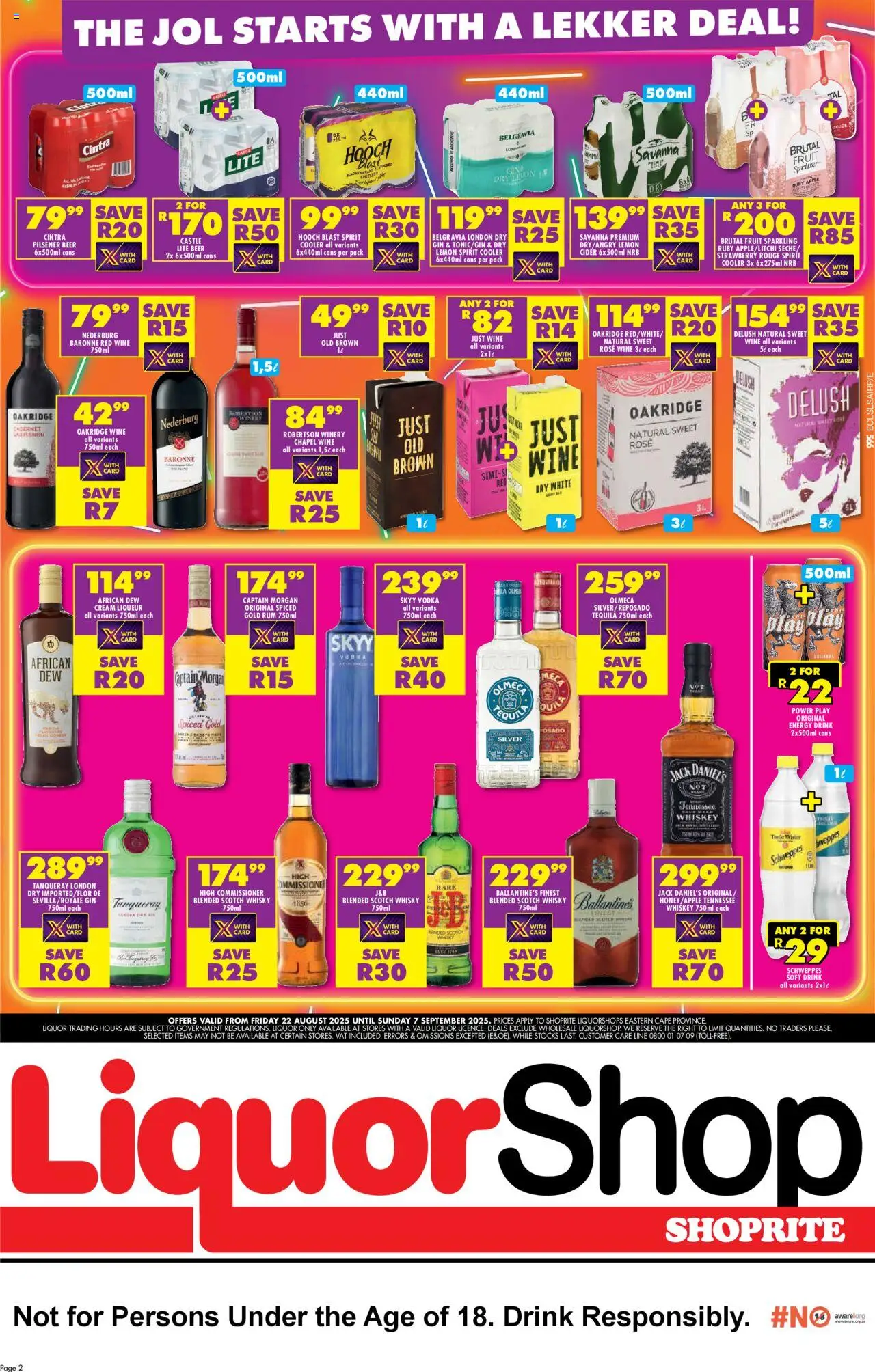 Shoprite Eastern Cape - LiquorShop Major Deals │ valid from 22.08.2025 | Page: 2 | Products: Rum, Cider, Beer, Lemon
