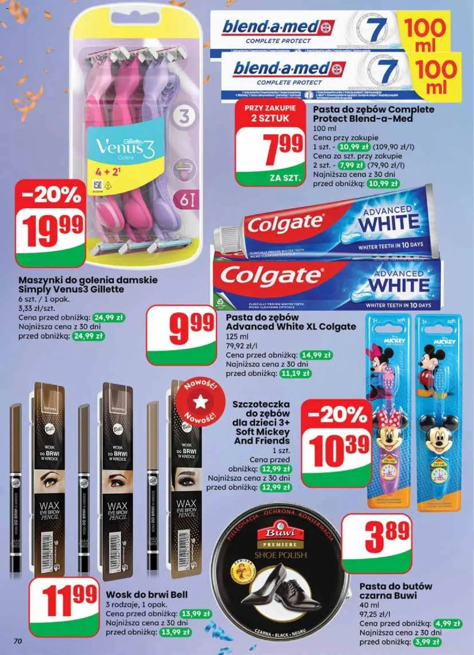 Dino Gazetka od 27.12.2025 | Strona: 70 | Produkty: Gillette, Bell, Maszynki do golenia, Pasta do zębów