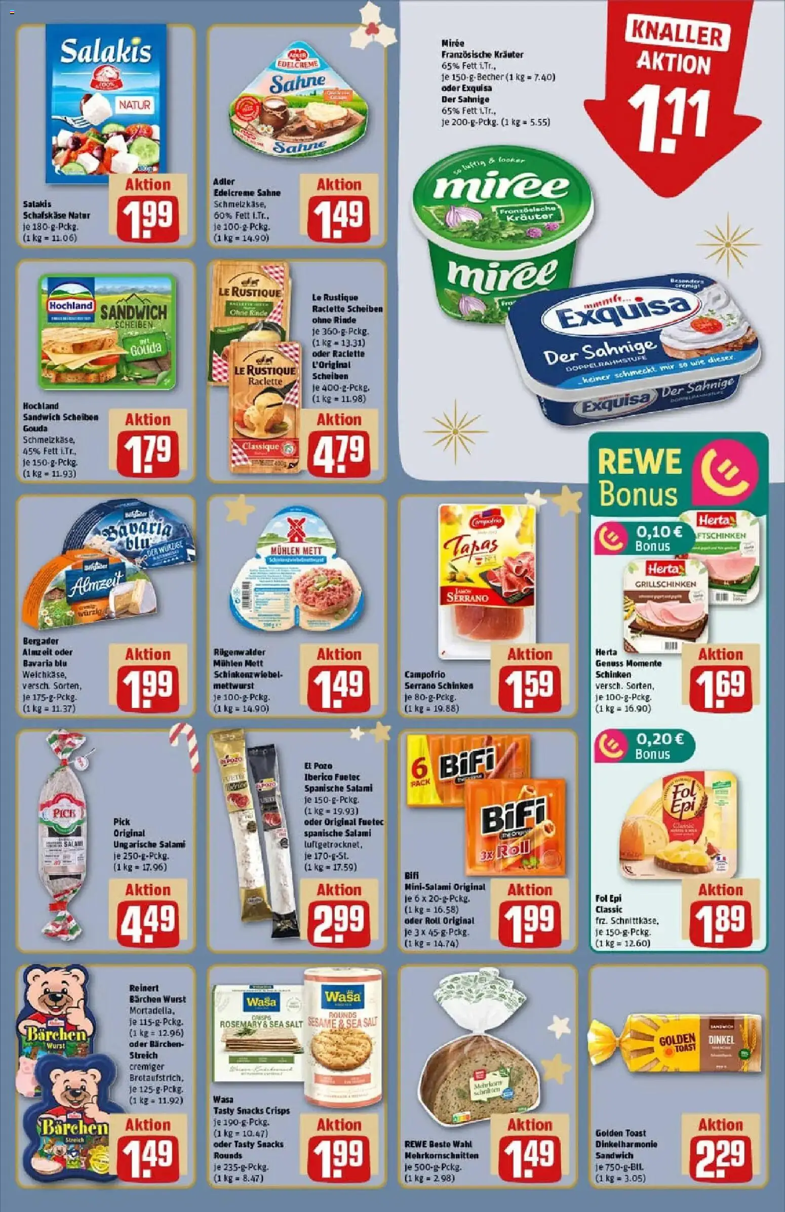 Rewe prospekt Herbolzheim	 – gültig ab 01.12.2025 | Seite: 11 | Produkte: Gouda, Salakis, Raclette, Sahne