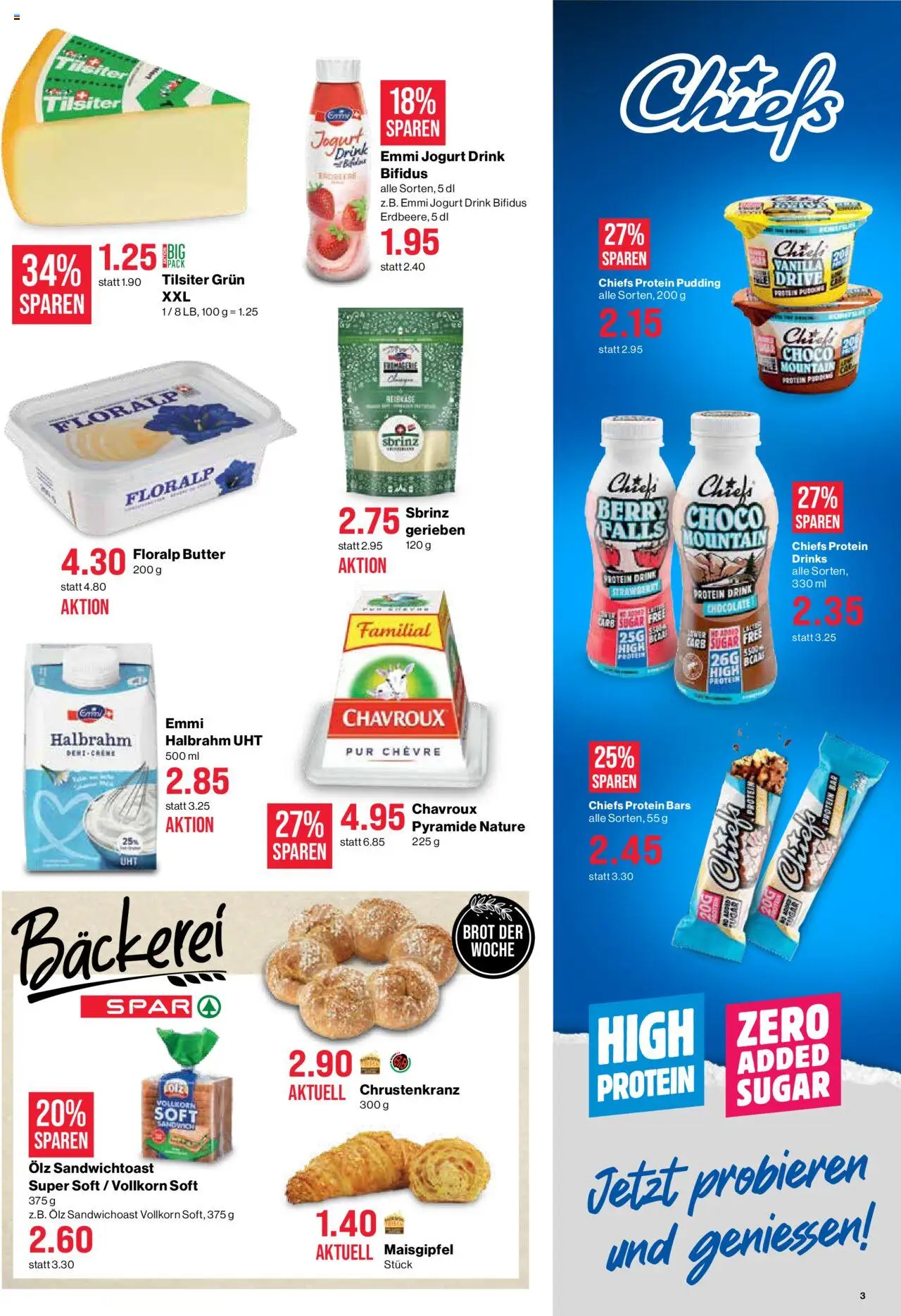 SPAR Aktionen – gültig ab 09.10.2025 | Seite: 3 | Produkte: Bäckerei, Pudding, Butter, Chili