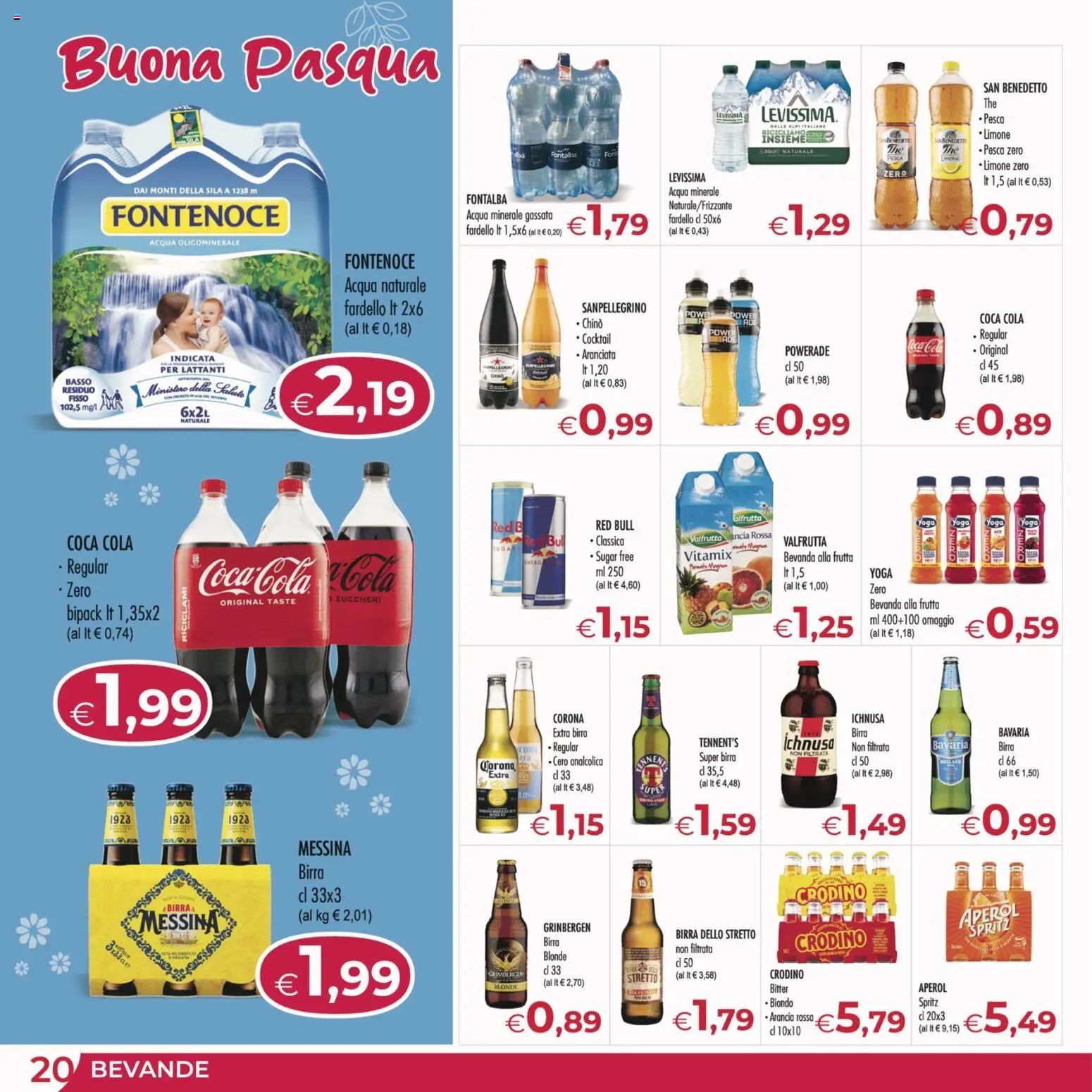 Volantino MerSi Supermercati del 18.03.2026 | Pagina: 20 | Prodotti: Acqua, Acqua naturale, Aperol, Coca Cola