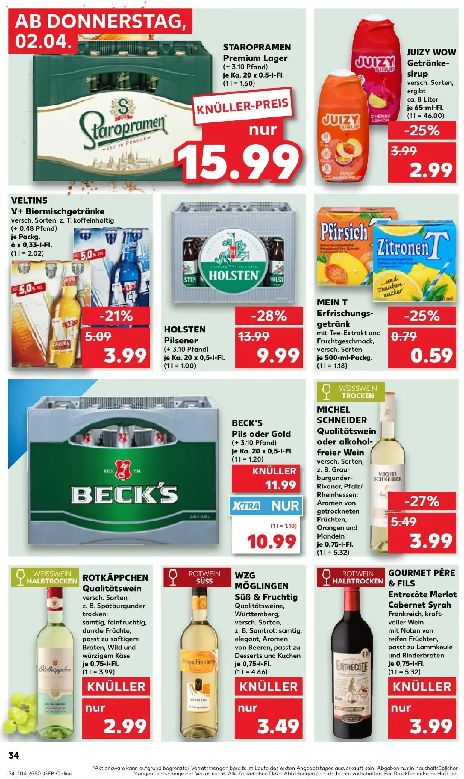 Kaufland Prospekt Zwickau	 – gültig ab 30.03.2026 | Seite: 46 | Produkte: Weißwein, Holsten, Pfirsich, Veltins