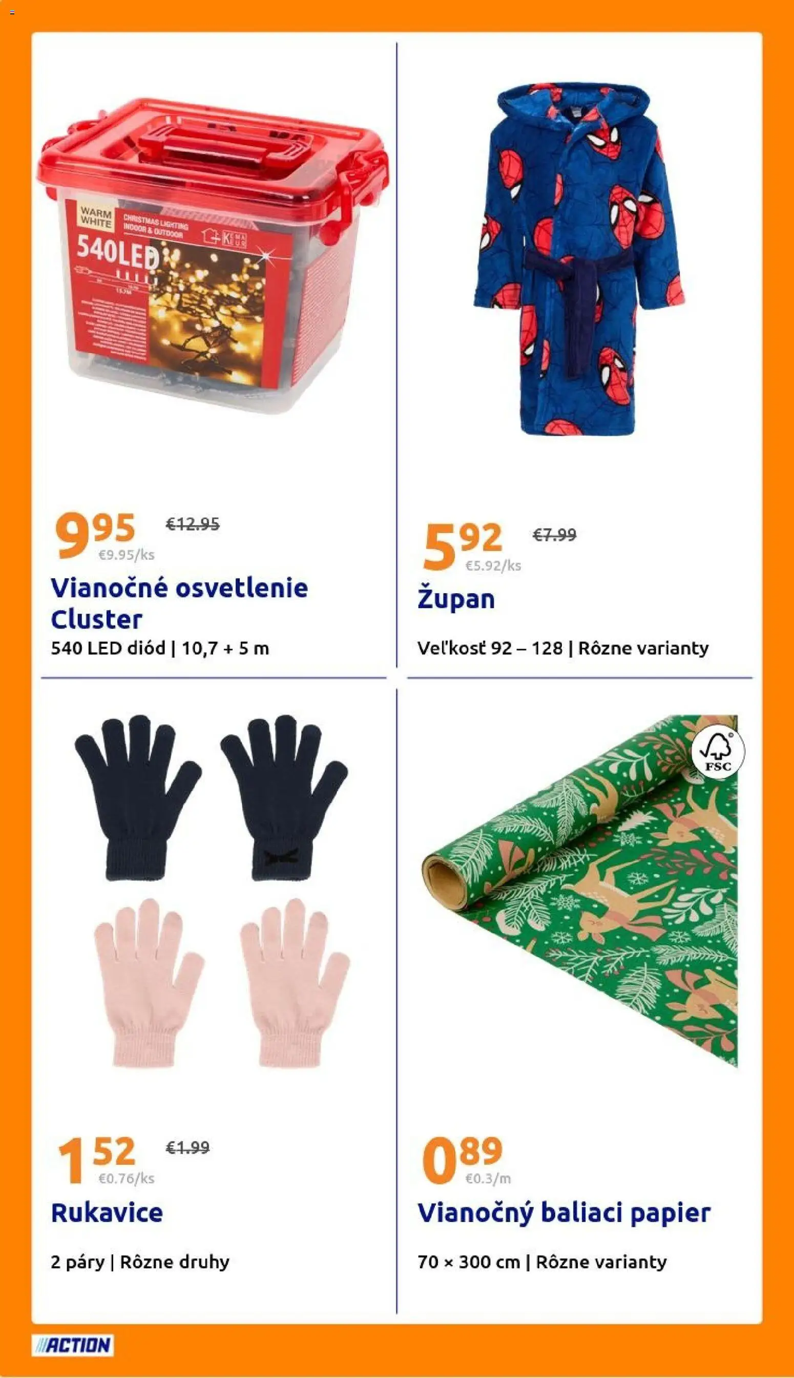 Nové Action akcie – leták je platný od 10.12.2025 | Strana: 22 | Produkty: Osvetlenie, Led, Župan, Rukavice