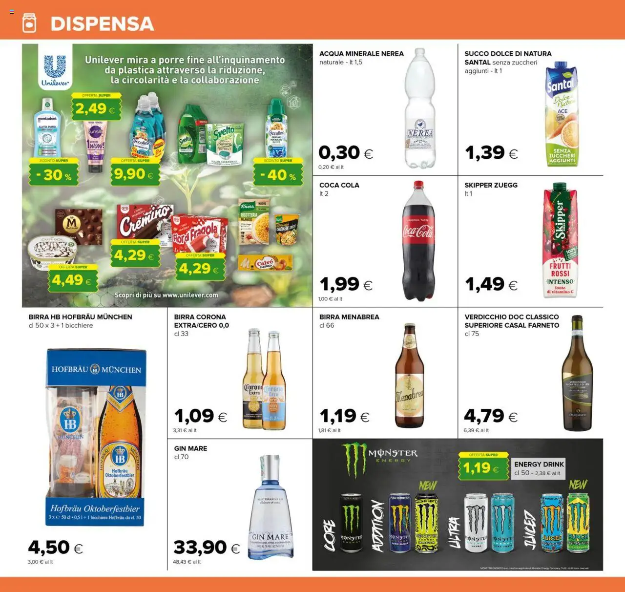 Volantino Oasi del 25.09.2025 | Pagina: 16 | Prodotti: Succo, Gin, Acqua, Coca Cola