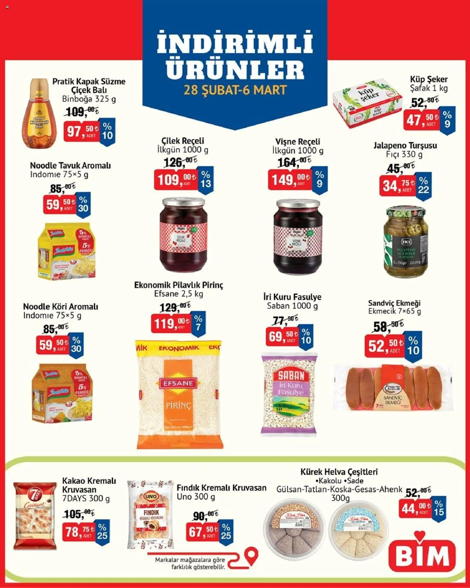 BİM - İndirimli Ürünler - 28.02.2026 tarihinden itibaren geçerlidir | Sayfa: 1 | Ürünler: Fasulye, Şeker, Çilek, Fındık