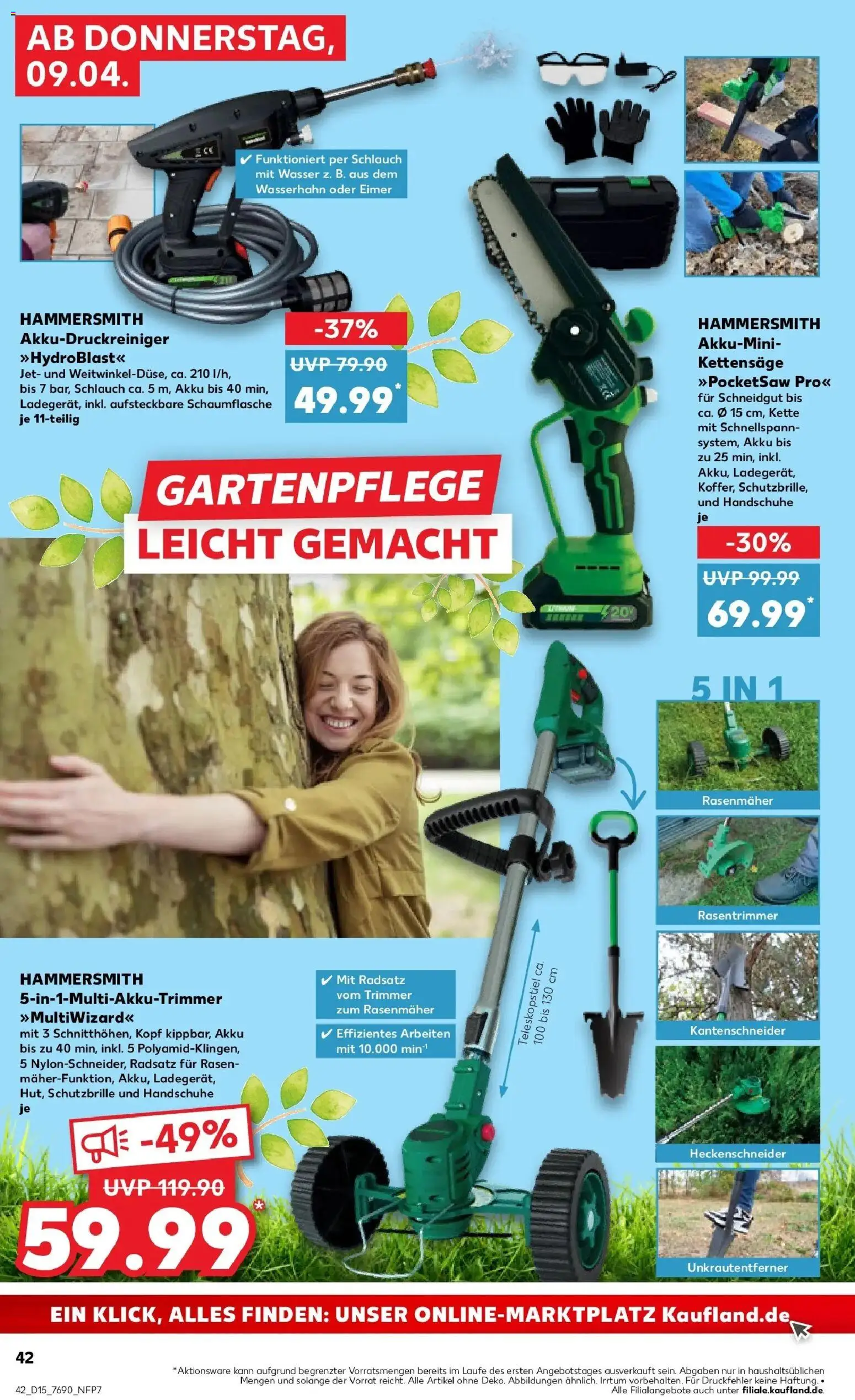 Kaufland Prospekt Stuttgart	 – gültig ab 08.04.2026 | Seite: 50 | Produkte: Rasenmäher, Wasser, Handschuhe