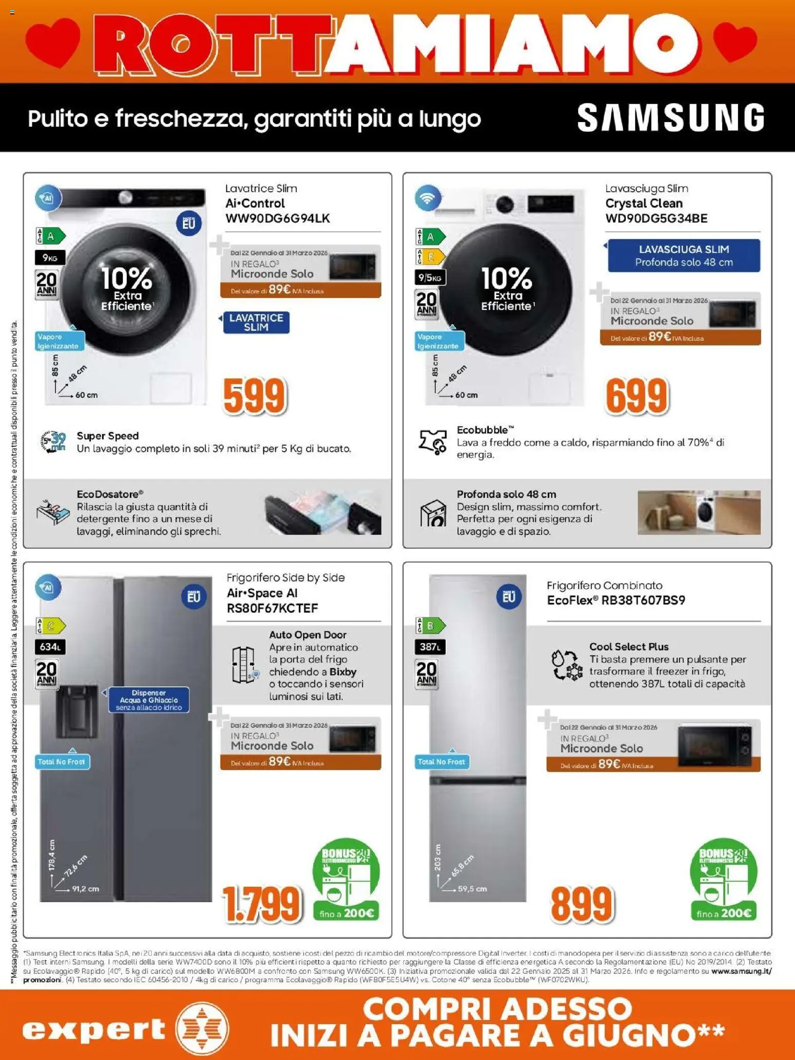 Volantino Expert del 29.01.2026 | Pagina: 5 | Prodotti: Freezer, Lavatrice, Frigorifero, Frigorifero combinato