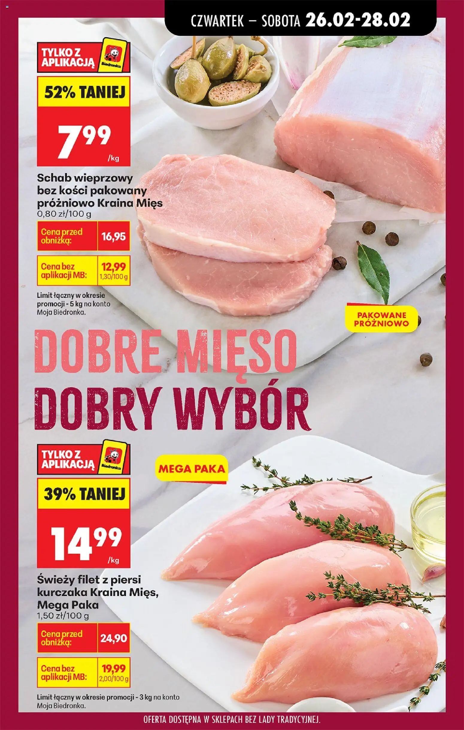 Biedronka gazetka - Oferta w tym tygodniu od 26.02.2026 | Strona: 29 | Produkty: Mięso, Kraina mięs, Schab wieprzowy, Filet z piersi kurczaka