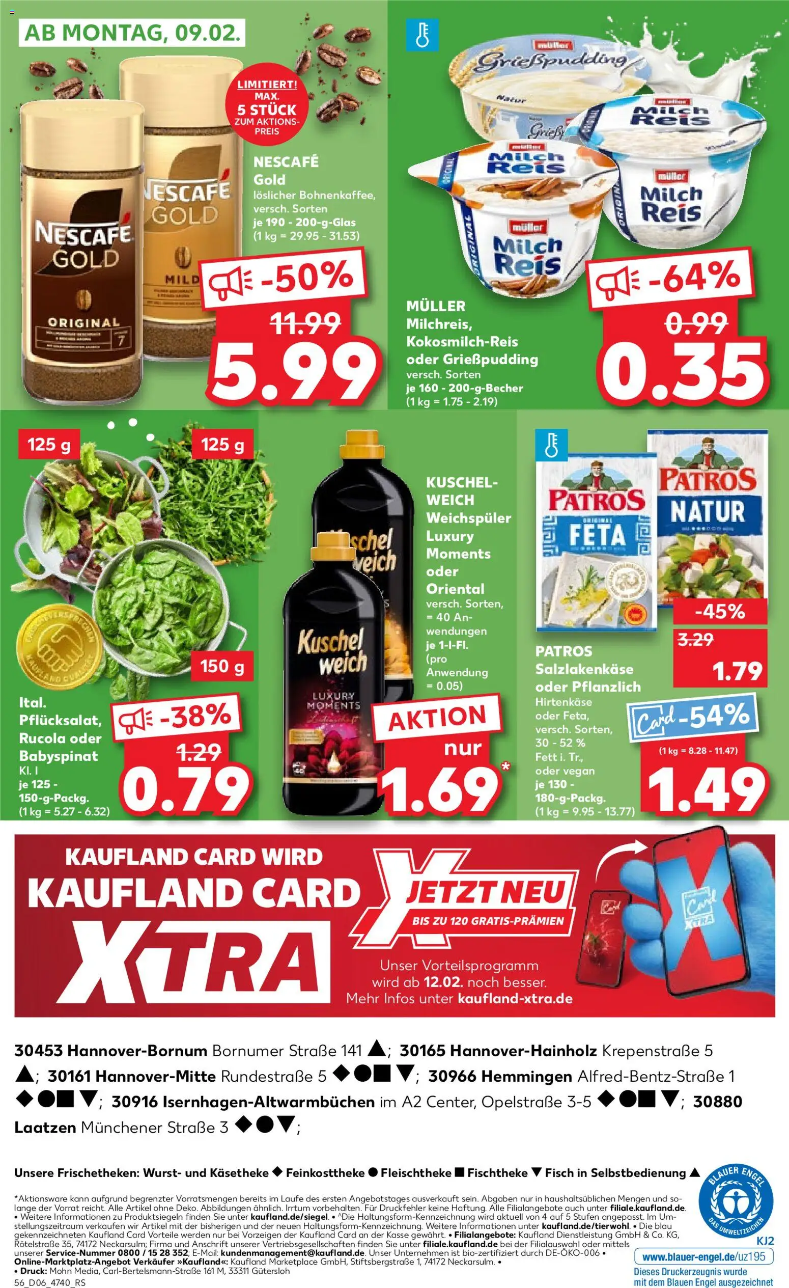 Kaufland prospekt Hannover	 – gültig ab 05.02.2026 | Seite: 56 | Produkte: Rucola, Patros, Pudding, Weichspüler