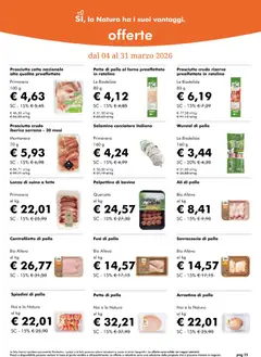 Anteprima del volantino Natura Sì volantino valido a partire dal 04.03.2026 | Pagina: 25 | Prodotti: Bovino, Pollo, Prosciutto, Wurstel
