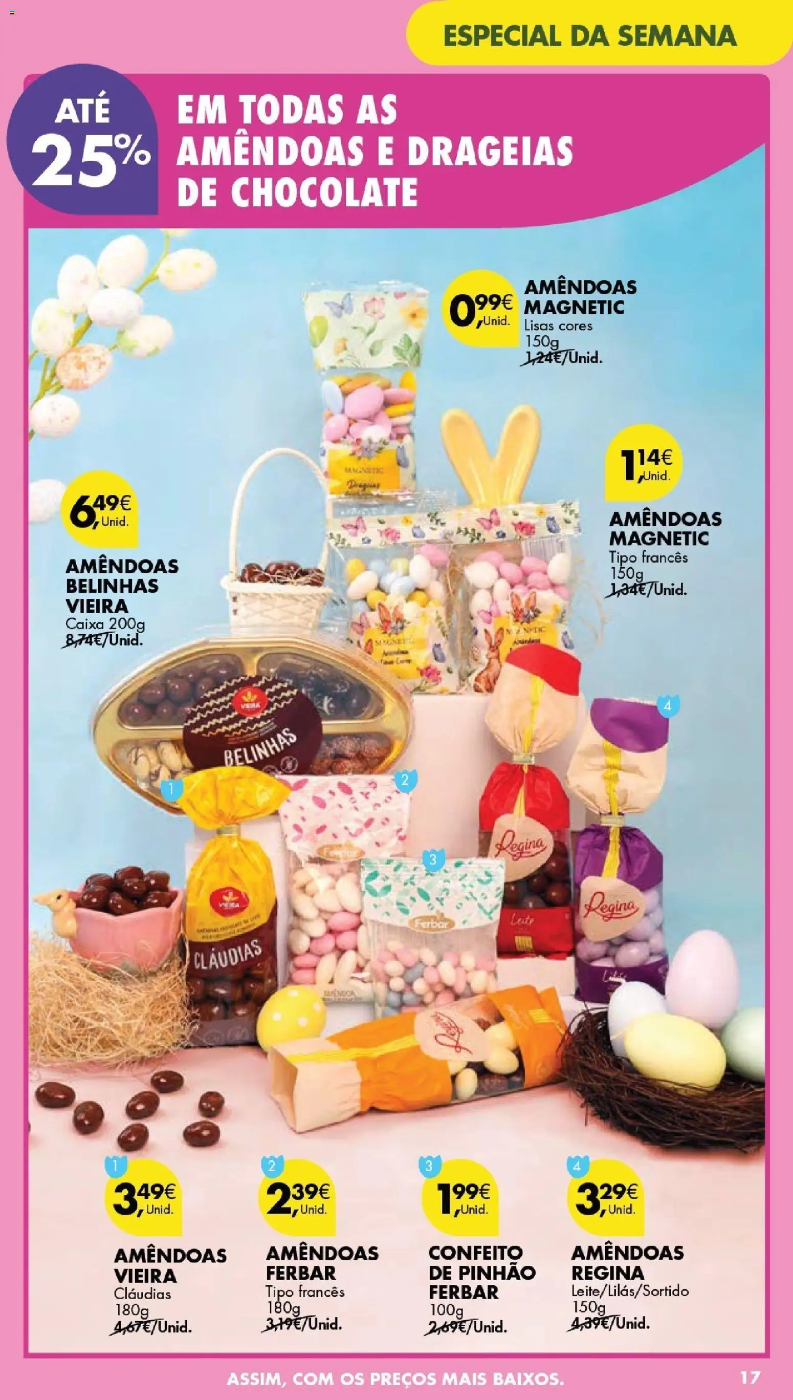 Pingo Doce Poupe este Fim de Semana │ válido de 03.04.2026 | Página: 17 | Produtos: Amêndoas, Caixa, Chocolate