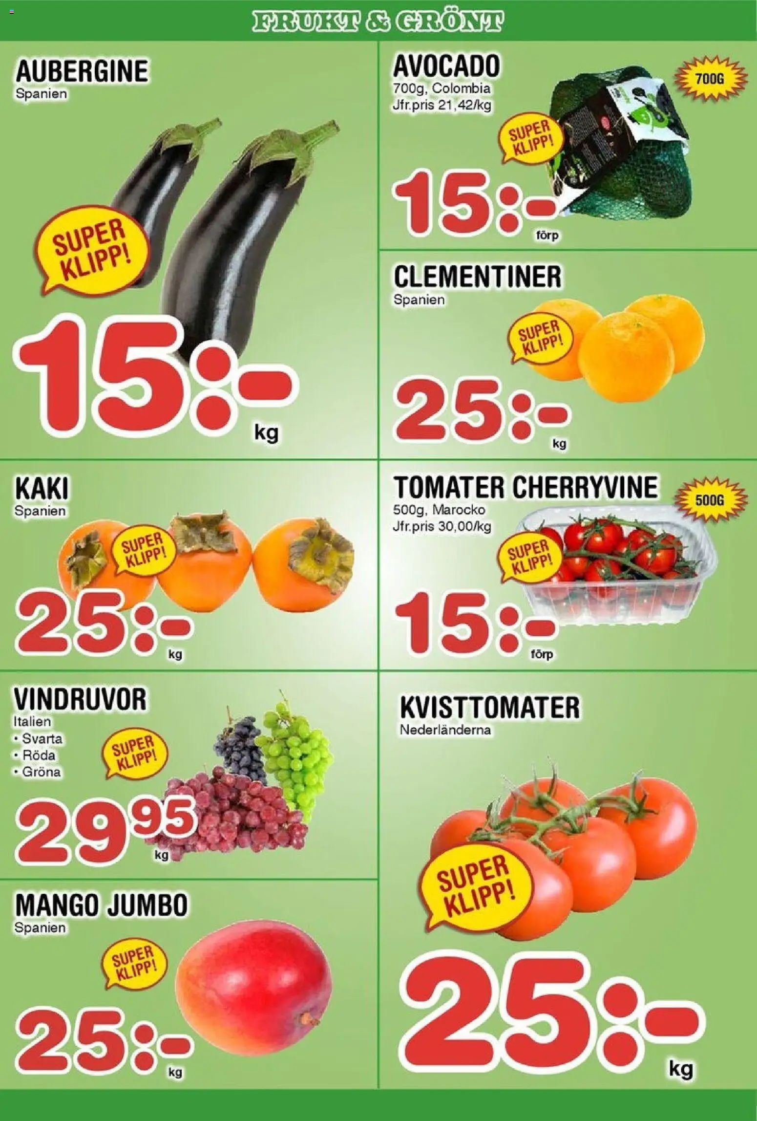 Nya Pulsen reklamblad aktuell från 10.11.2025 | Sida: 8 | Produkter: Avocado, Tomater, Mango, Aubergine