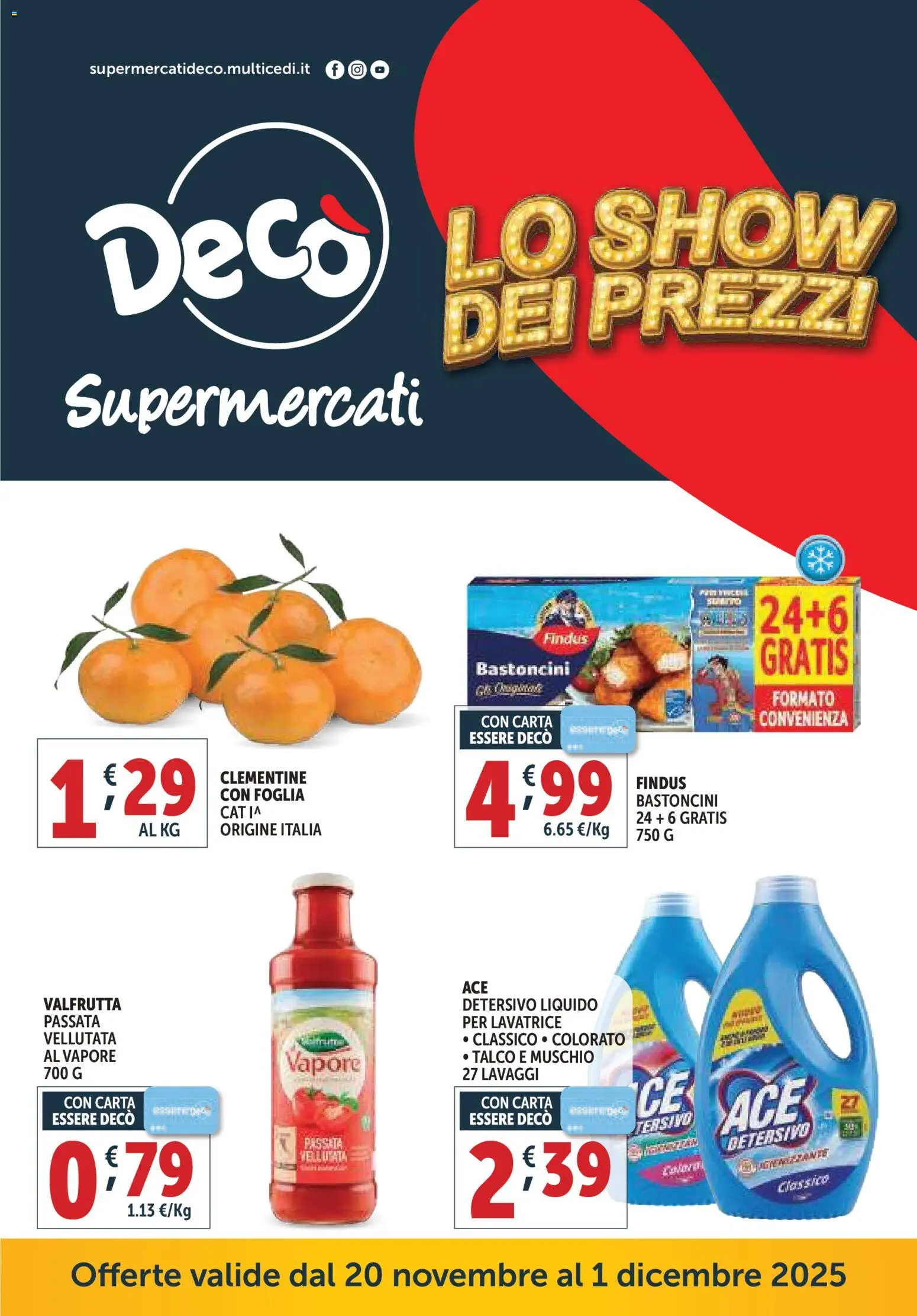 Volantino Decò del 20.11.2025 | Pagina: 1 | Prodotti: Talco, Lavatrice