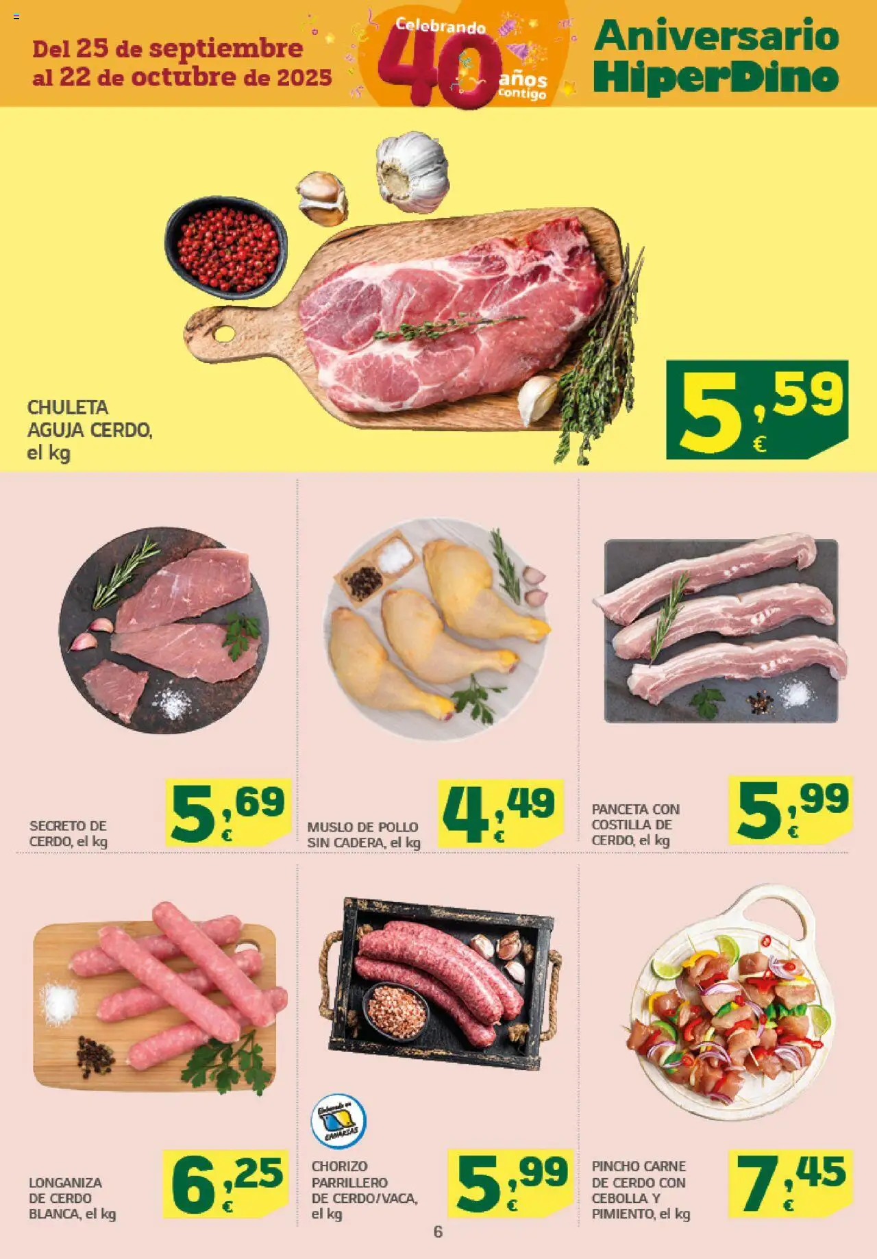 HiperDino folleto │ válido desde el 09.10.2025 | Página: 6 | Productos: Ηλεκτρικός φούρνος, Cerdo, Παγωμένο τσάι, Longaniza