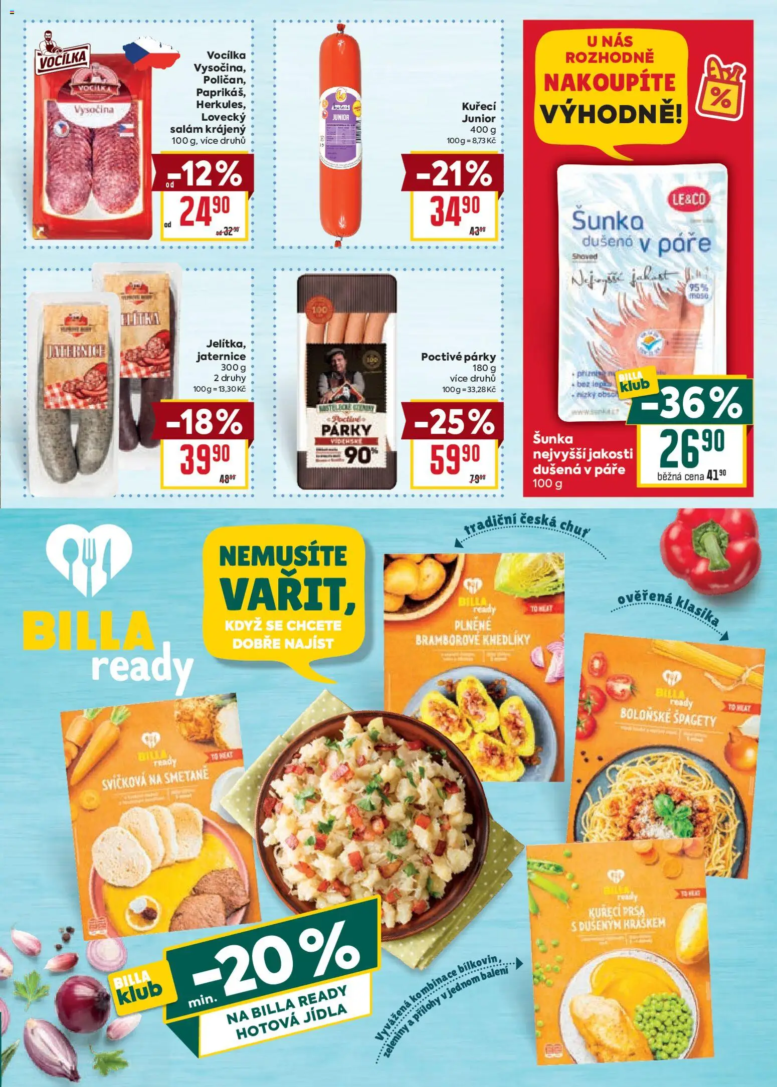 Billa Velký leták od 07.01.2026 | Strana: 17 | Produkty: Kuřecí prsa, Šunka, Párky, Hotová jídla