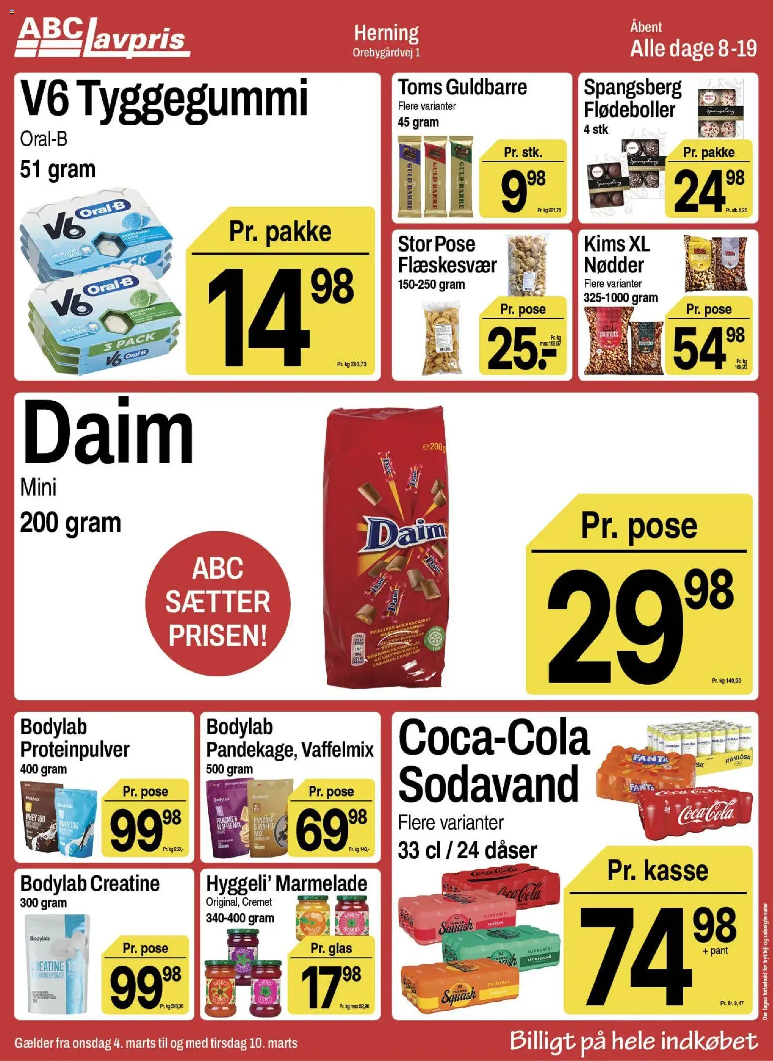 Abc Lavpris tilbudsavis – gyldig fra 04.03.2026 | Side: 8 | Produkter: Coca Cola, Nødder, Fanta, Marmelade