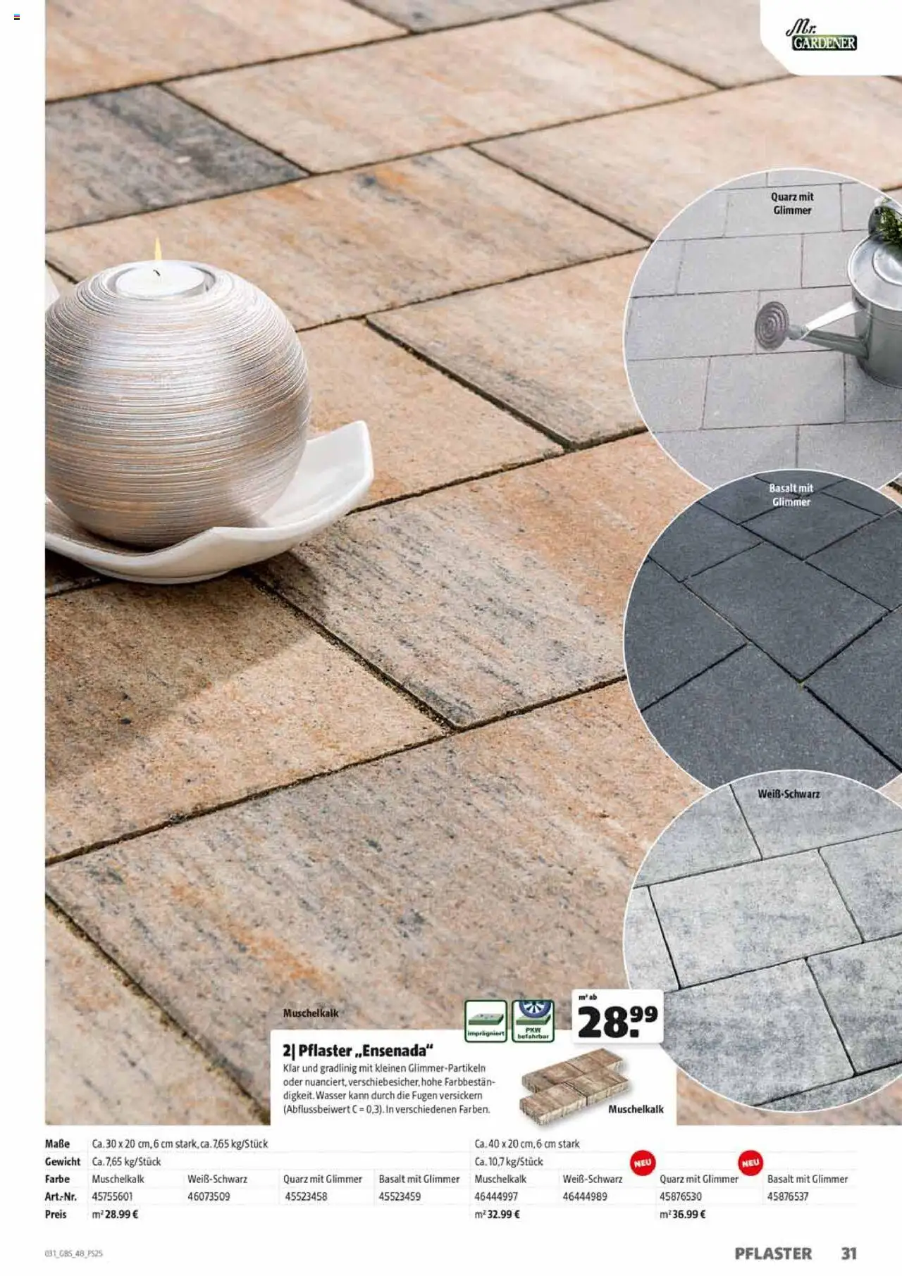 HERKULES Gartenbaustoffe - gültig ab dem 28.07.2025 | Seite: 31 | Produkte: Gewicht, Wasser