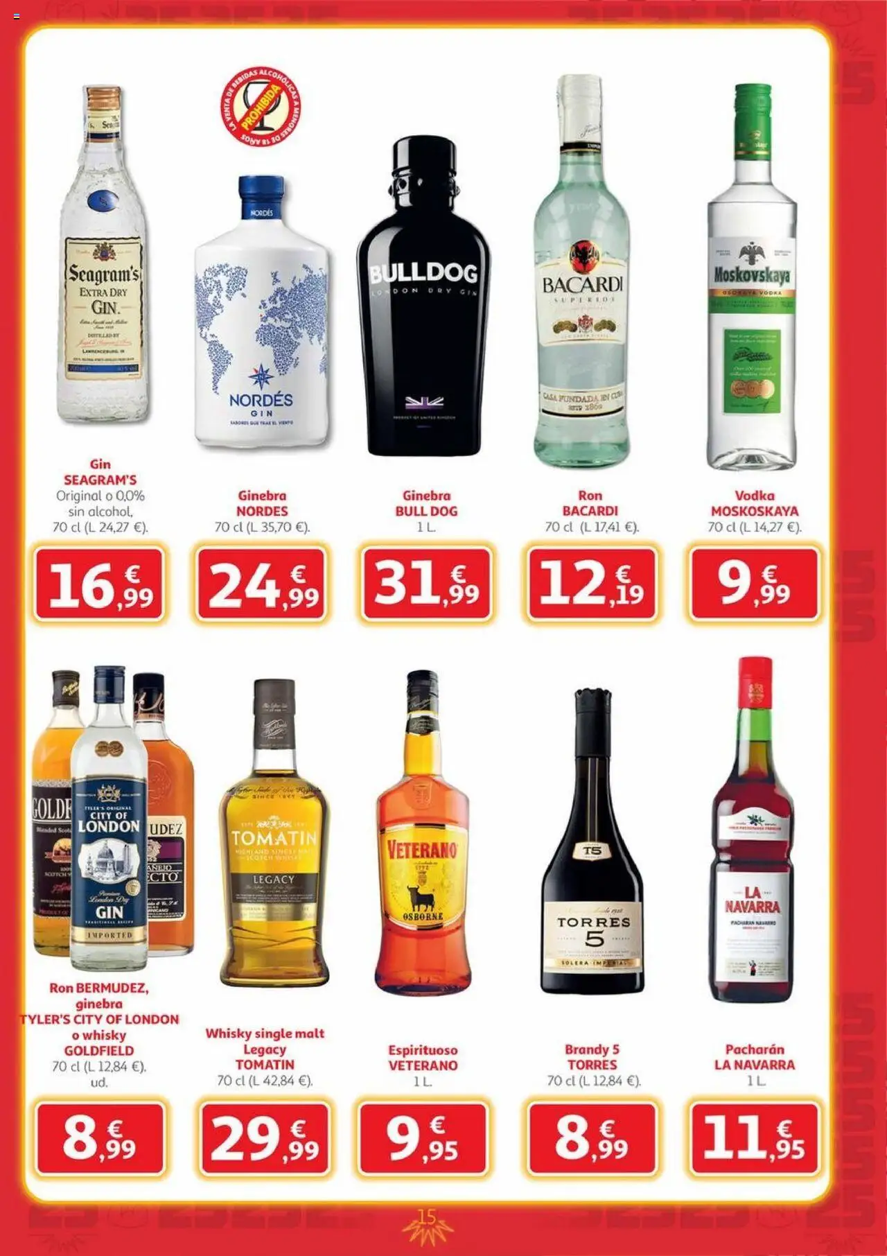 Alcampo - Canarias │ válido desde el 09.10.2025 | Página: 15 | Productos: Ron, Ginebra, Vodka, Μαύρο πιπέρι