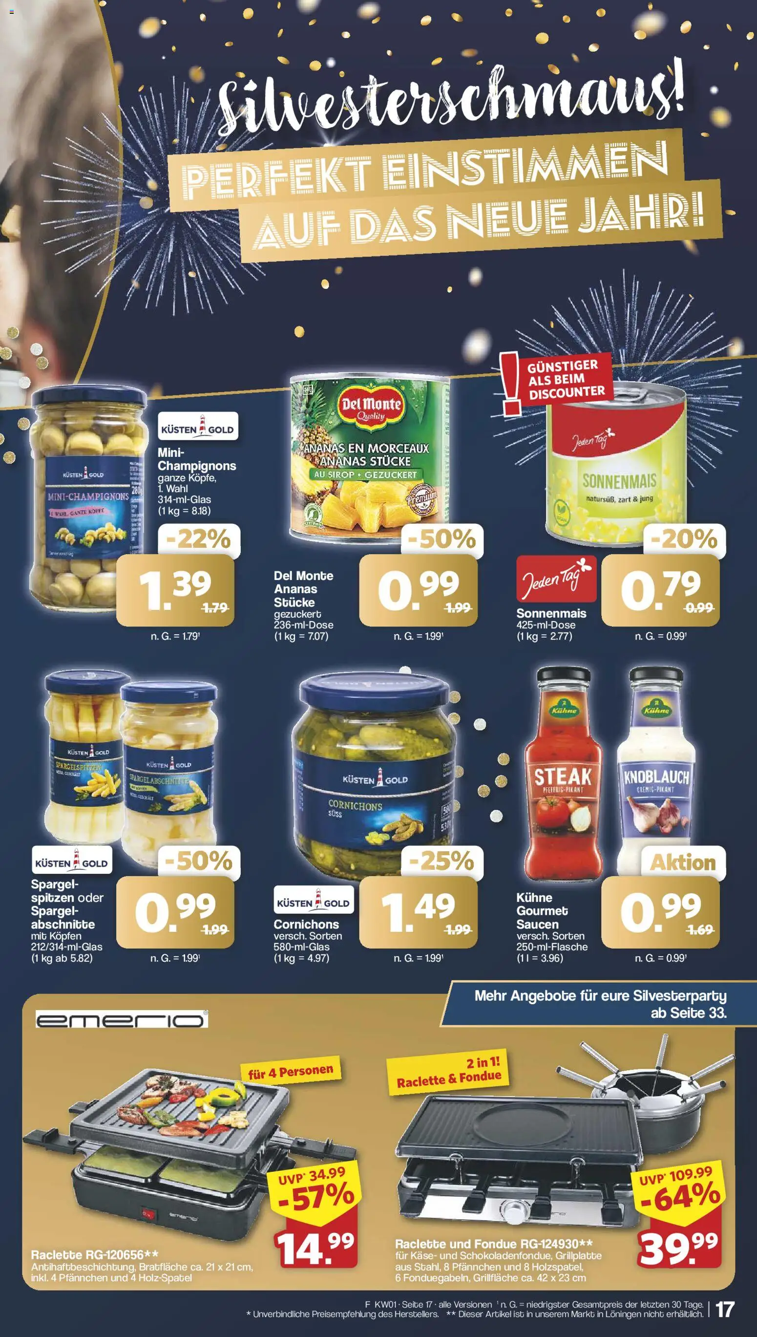 Famila Nordwest Prospekt 	 – gültig ab 29.12.2025 | Seite: 17 | Produkte: Ananas, Spargel, Raclette, Fondue