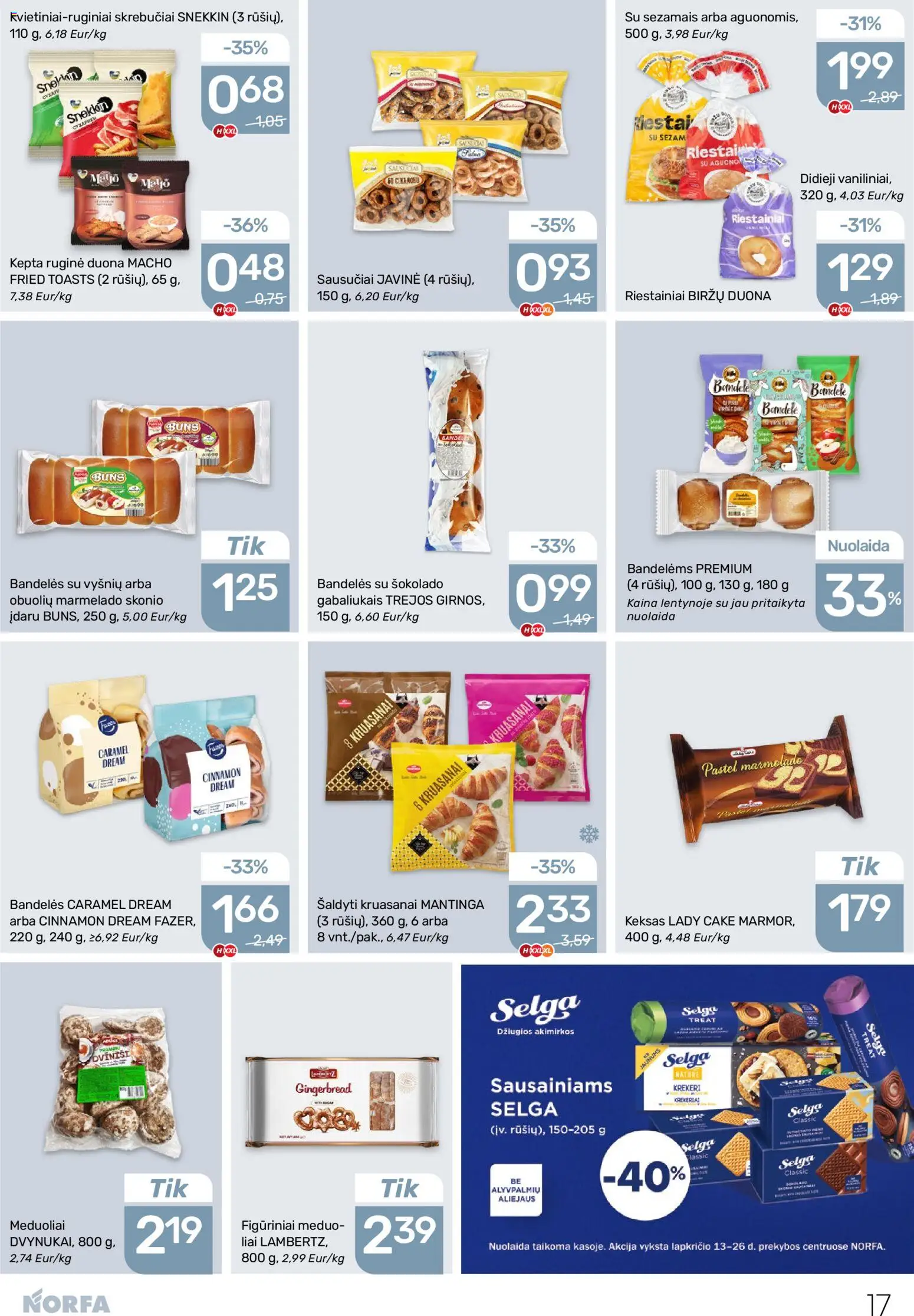 NORFA akcijos nuo 13.11.2025 | Puslapis: 17 | Prekių: Bandelė, Bandelės, Duona