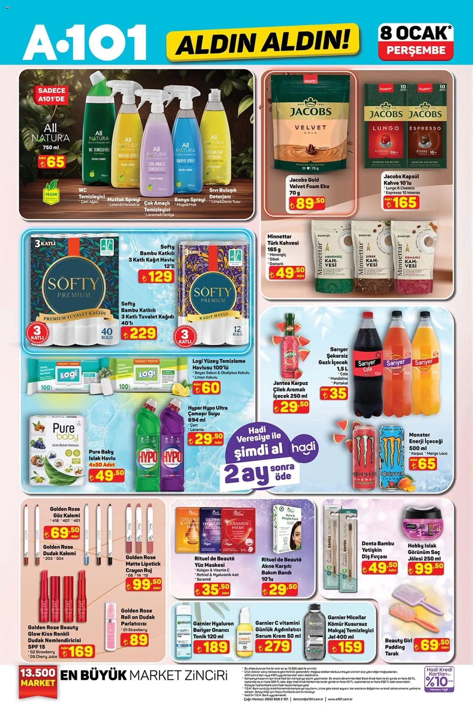 A101 Katalog Aldın Aldın - 08.01.2026 tarihinden itibaren geçerlidir | Sayfa: 2 | Ürünler: Banyo, Kahve, Çilek, Tuvalet kağıdı