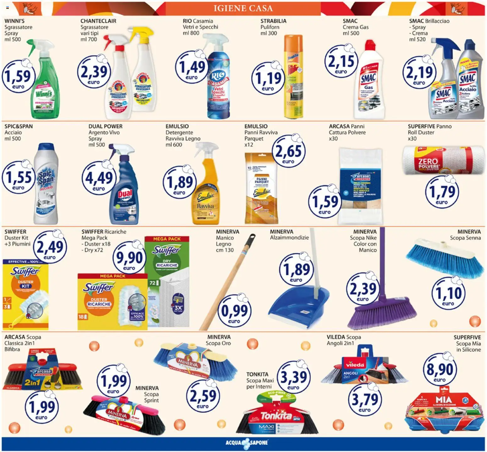 Volantino Acqua e Sapone del 17.11.2025 | Pagina: 15 | Prodotti: Crema, Sapone, Scopa, Silicone