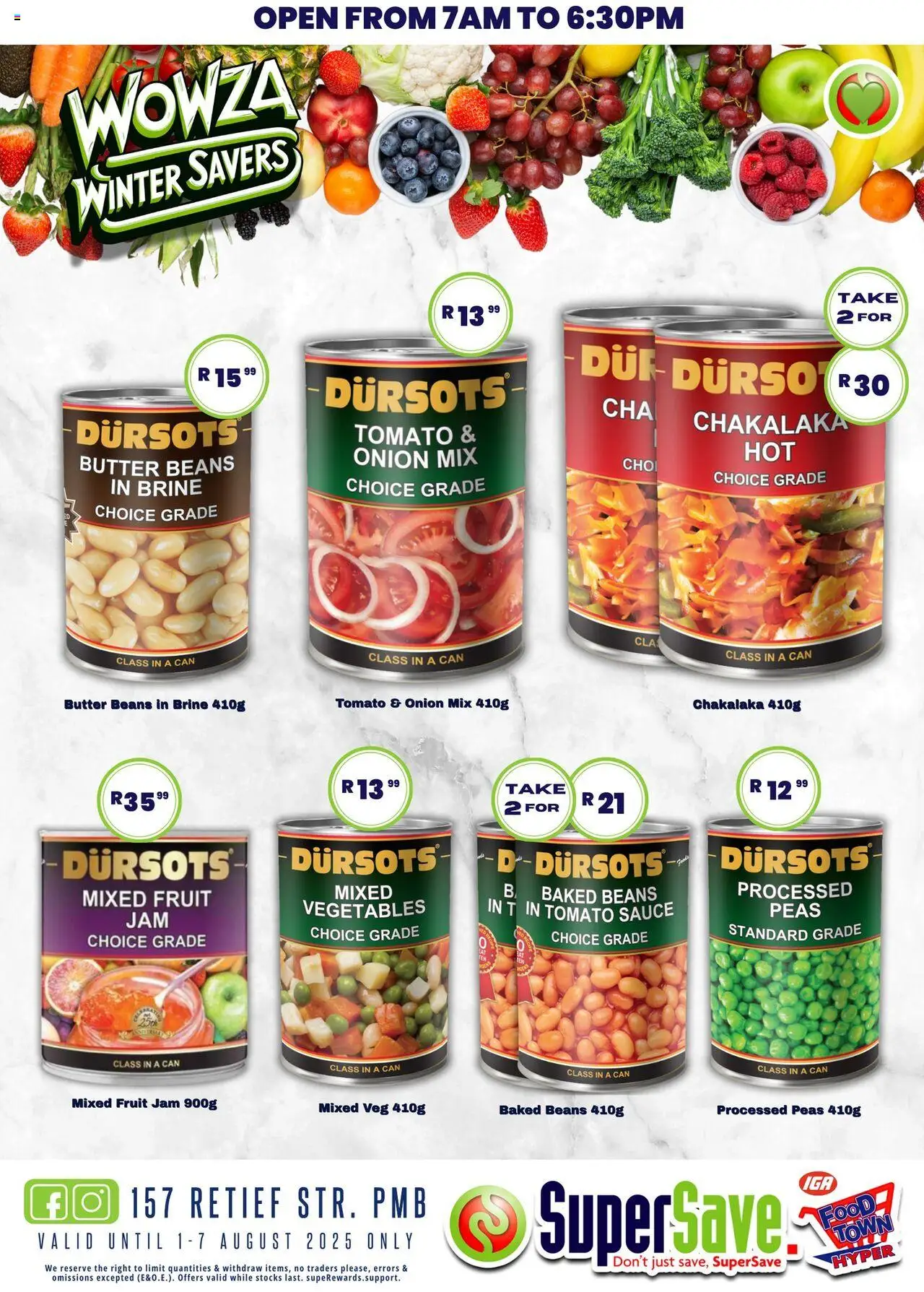 Super Save Specials │ valid from 08.08.2025 | Page: 43 | Products: Beans, Jam, Baked beans, Sauce