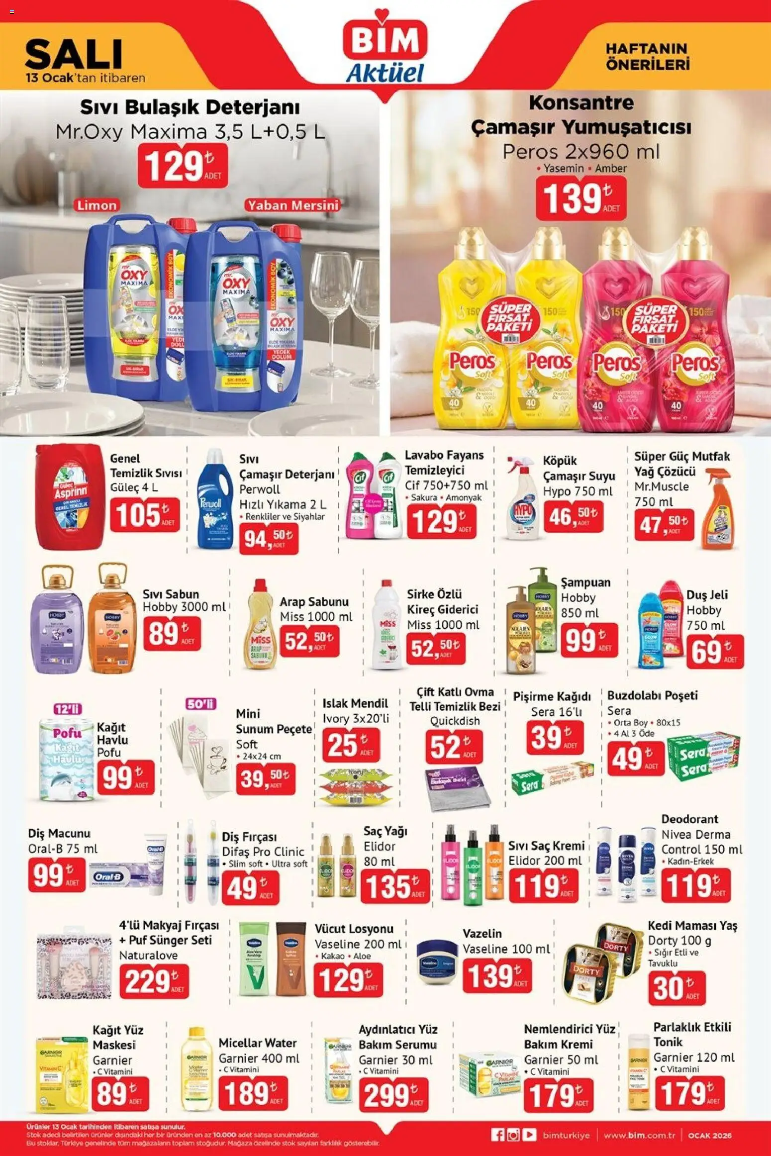 BİM - 13 Ocak Salı, Aktüel - 13.01.2026 tarihinden itibaren geçerlidir | Sayfa: 3 | Ürünler: Lavabo, Mendil, Limon, Yaban mersini