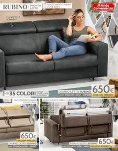 Anteprima del volantino Mondo Convenienza Pocket Gennaio catalogo valido a partire dal 04.01.2026 | Pagina: 89 | Prodotti: Divano letto, Olive, Materasso, Divano
