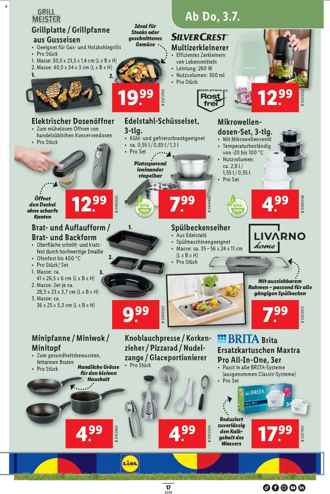 Lidl Aktionen ab 03.07.2025 | Seite: 17 | Produkte: Gemüse, Grill