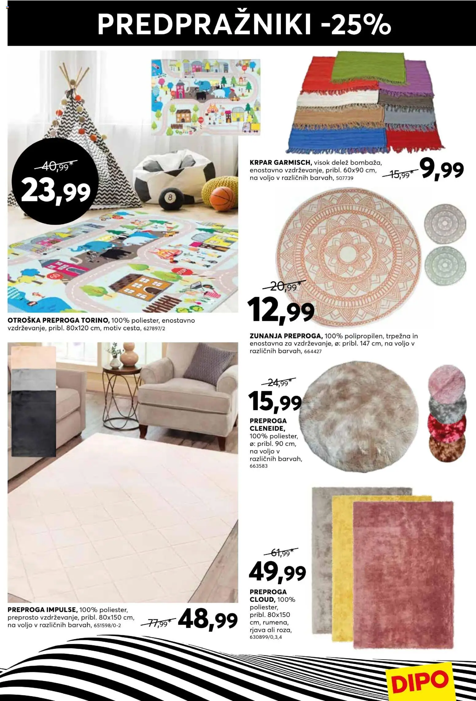 Novi Dipo katalog ponudbe – veljaven od 22.10.2025 | Stran: 13 | Izdelki: Preproga