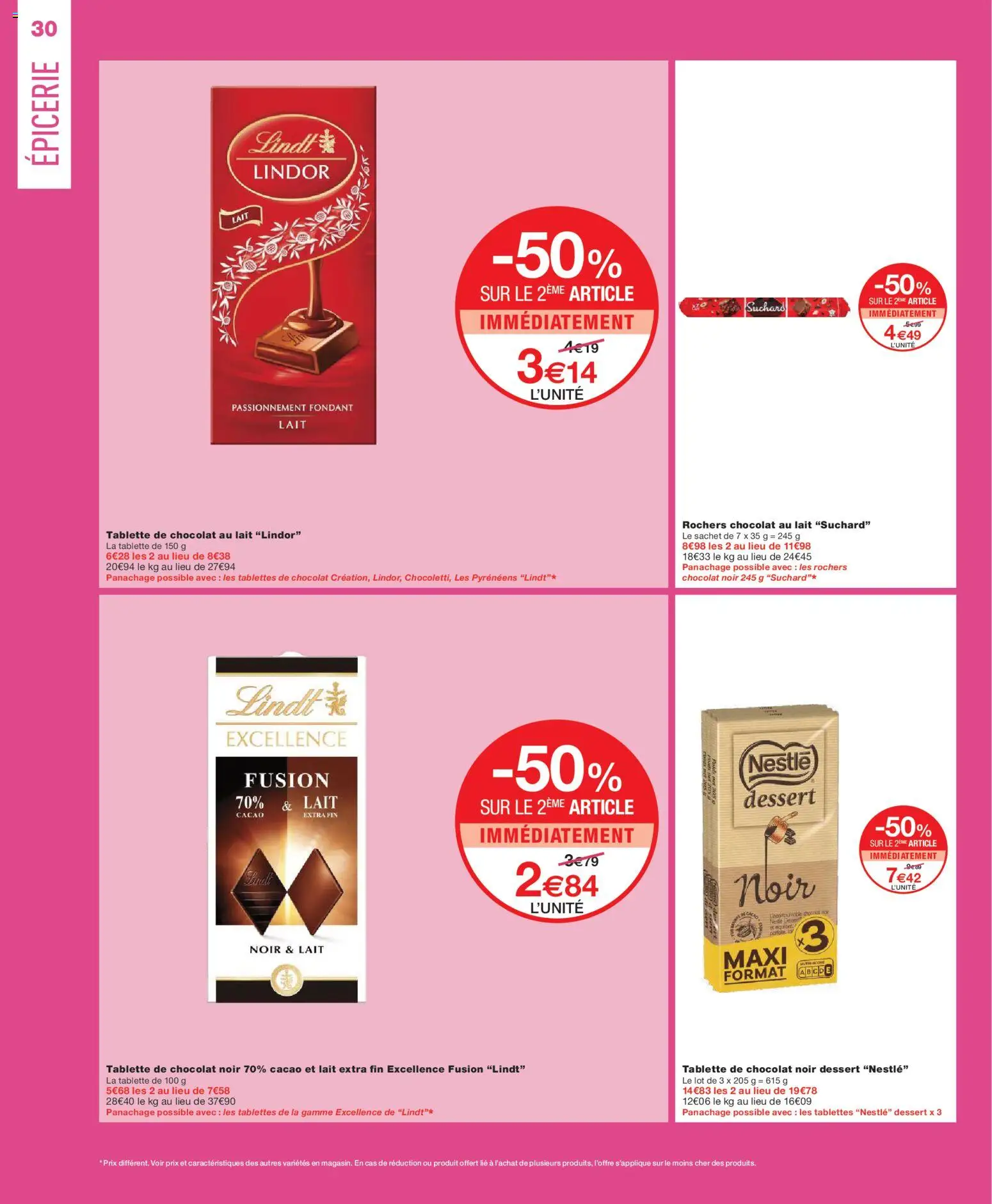 {H1} | Page: 30 | Produits: Tablettes de chocolat, Lait, Chocolat, Lindt