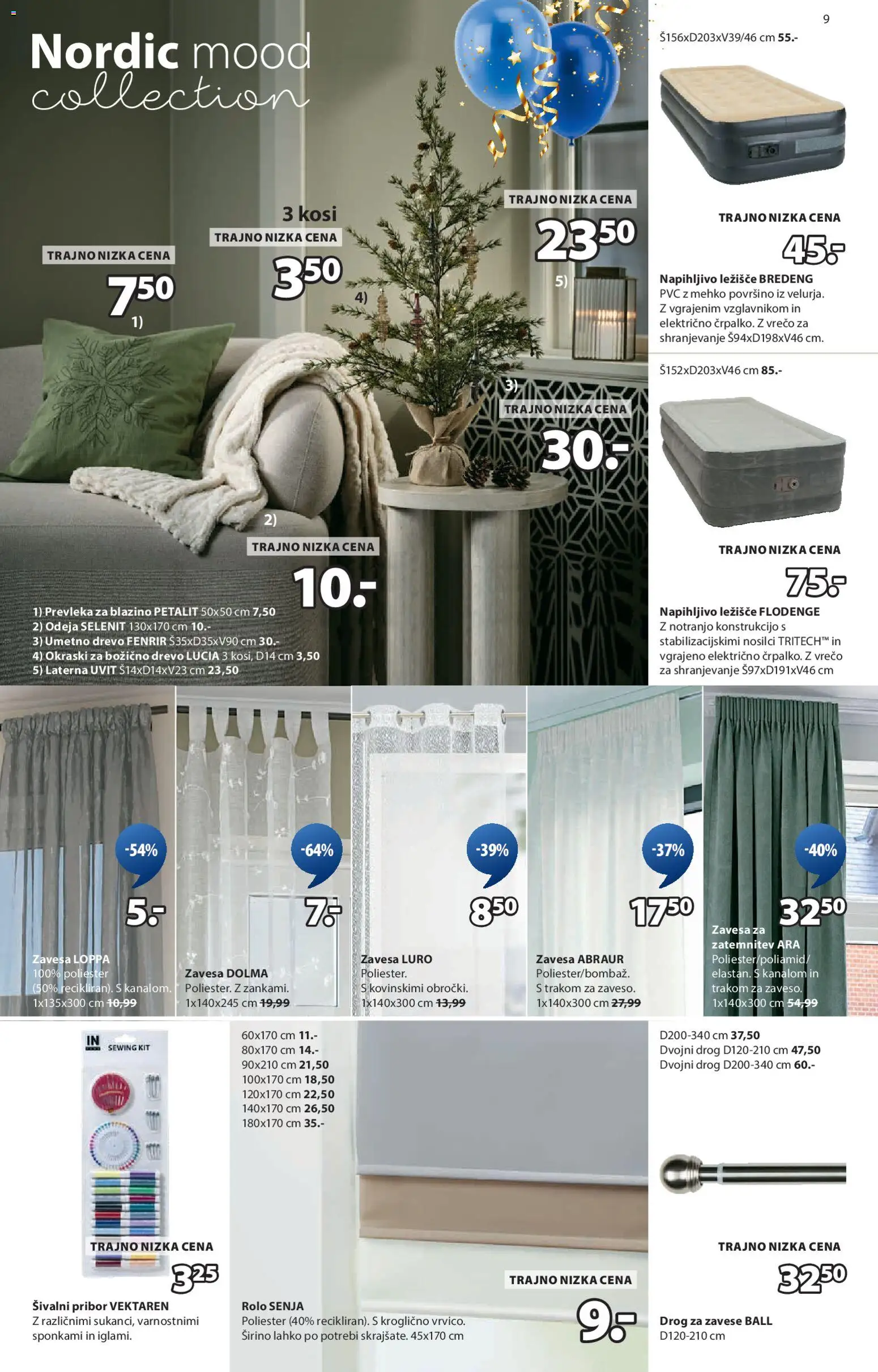 Novi JYSK katalog ponudbe – veljaven od 22.10.2025 | Stran: 9 | Izdelki: Pribor, Rolo, Zavese, Nosilci