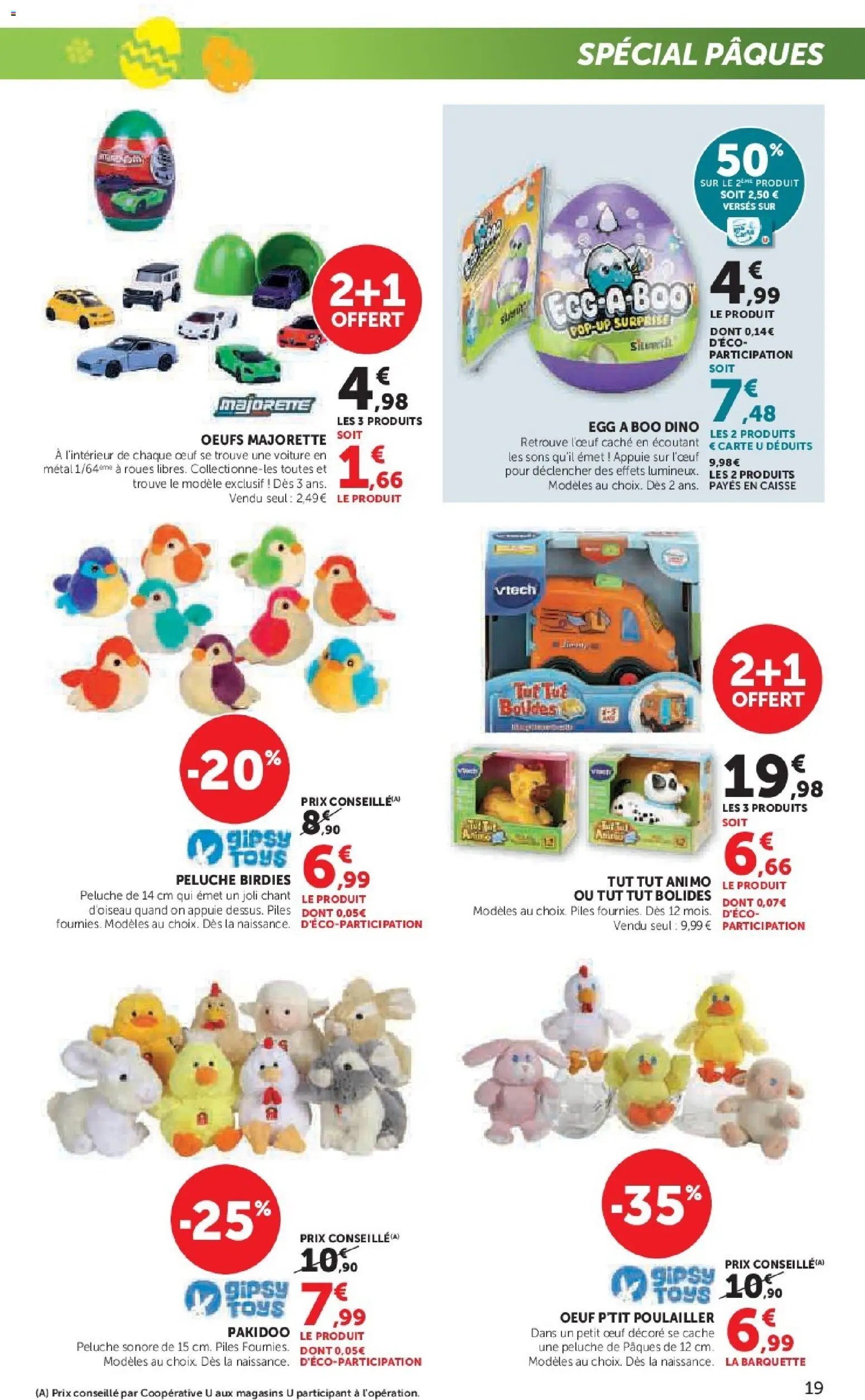 {H1} | Page: 19 | Produits: Peluche, Œufs, Piles