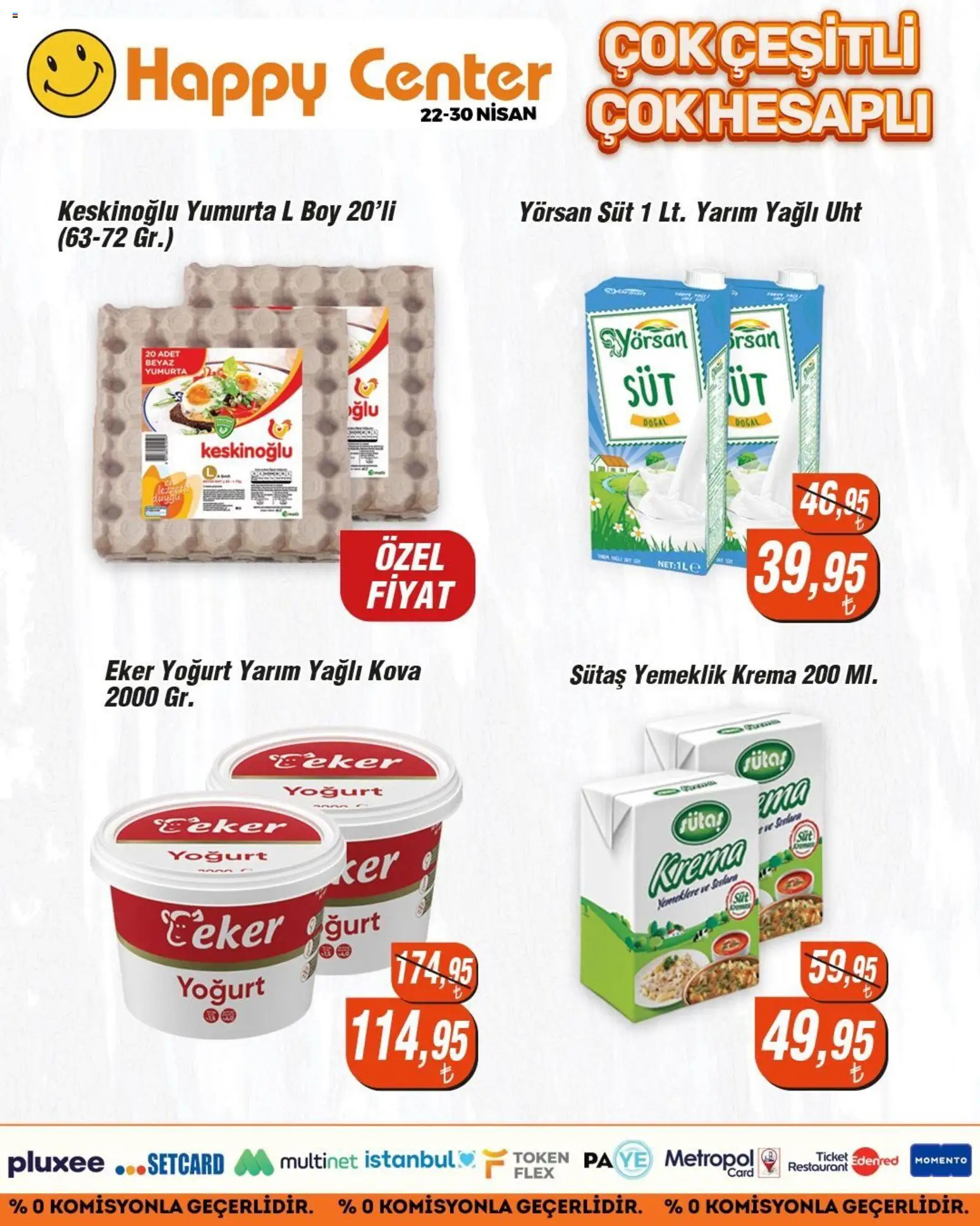 Happy Center Katalog - 22.04.2026 tarihinden itibaren geçerlidir | Sayfa: 14 | Ürünler: Süt, Yoğurt, Yumurta, Şeker