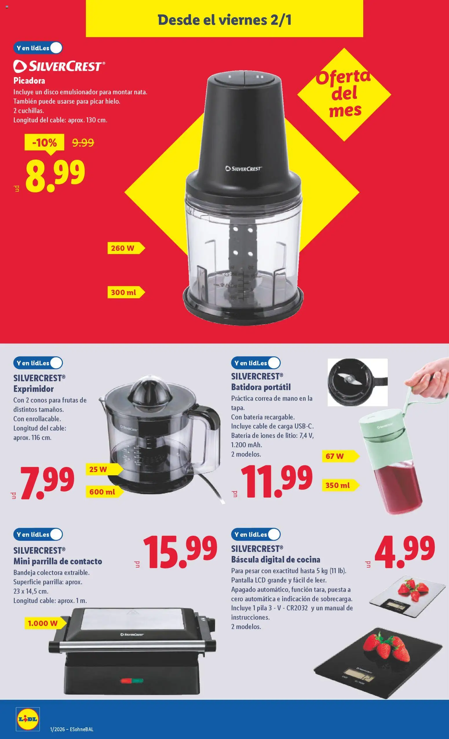 Lidl folleto de bazar │ válido desde el 29.12.2025 | Página: 18 | Productos: Cable, Batidora, Exprimidor, Bandeja