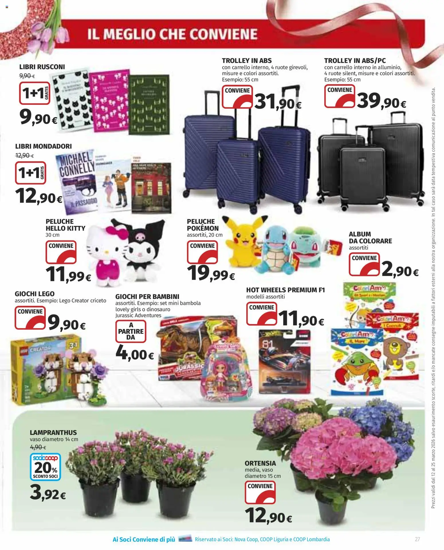 Volantino Ipercoop del 12.03.2026 | Pagina: 27 | Prodotti: Peluche, Carrello, Data, Vaso