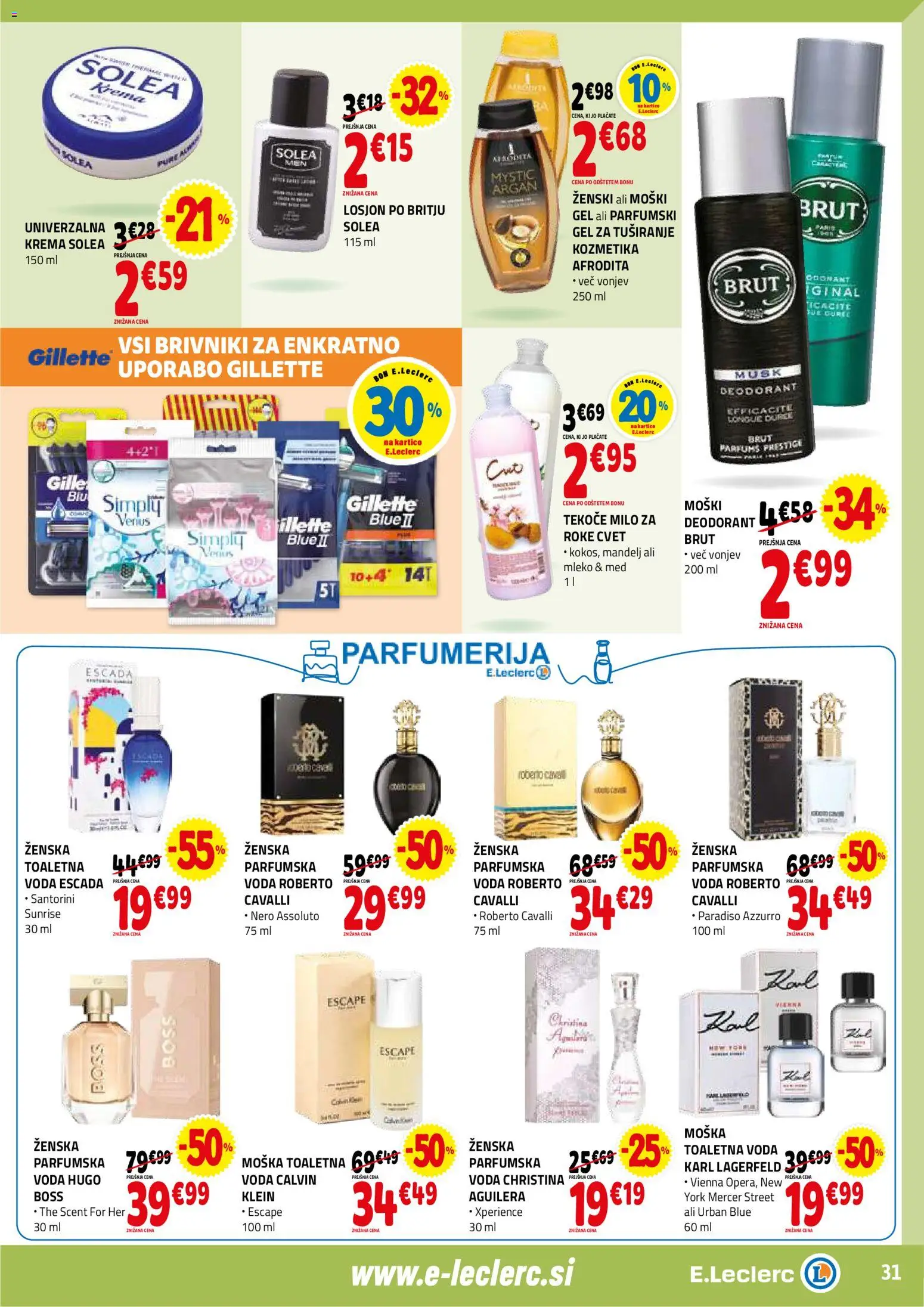 Novi E.leclerc katalog ponudbe – veljaven od 18.02.2026 | Stran: 31 | Izdelki: Krema, Mleko, Milo, Deodorant