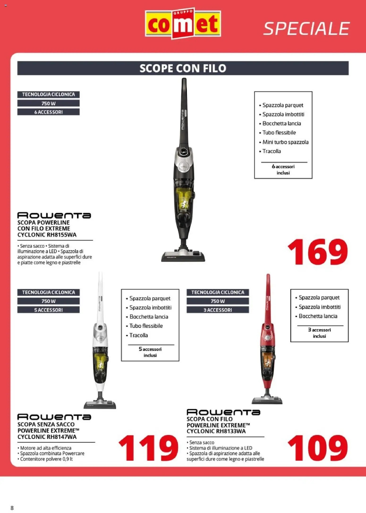 Volantino Comet del 09.01.2026 | Pagina: 8 | Prodotti: Tubo, Piastrelle, Scopa, Contenitore