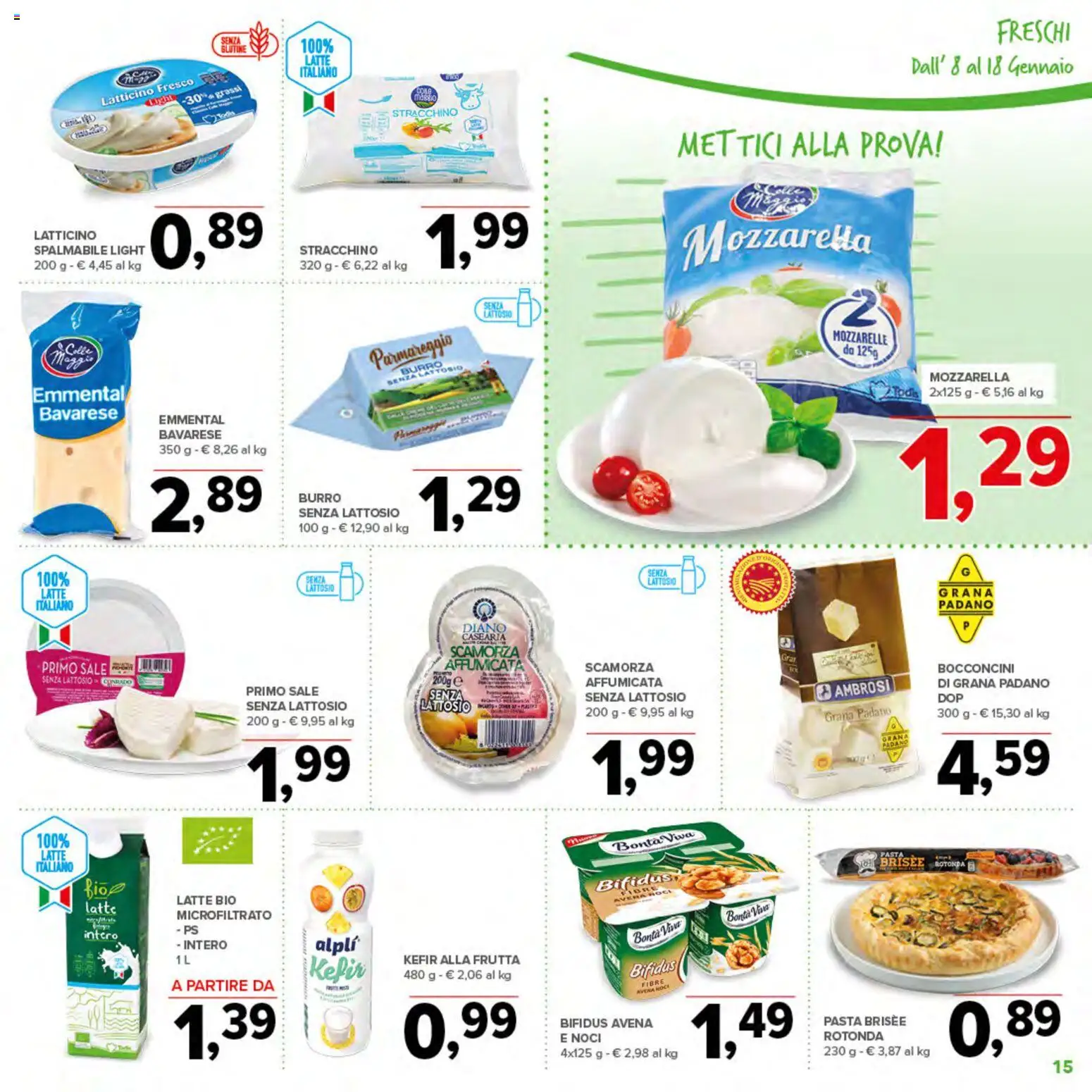 Volantino Todis del 08.01.2026 | Pagina: 15 | Prodotti: Frutta, Pasta, Grana Padano, Stracchino