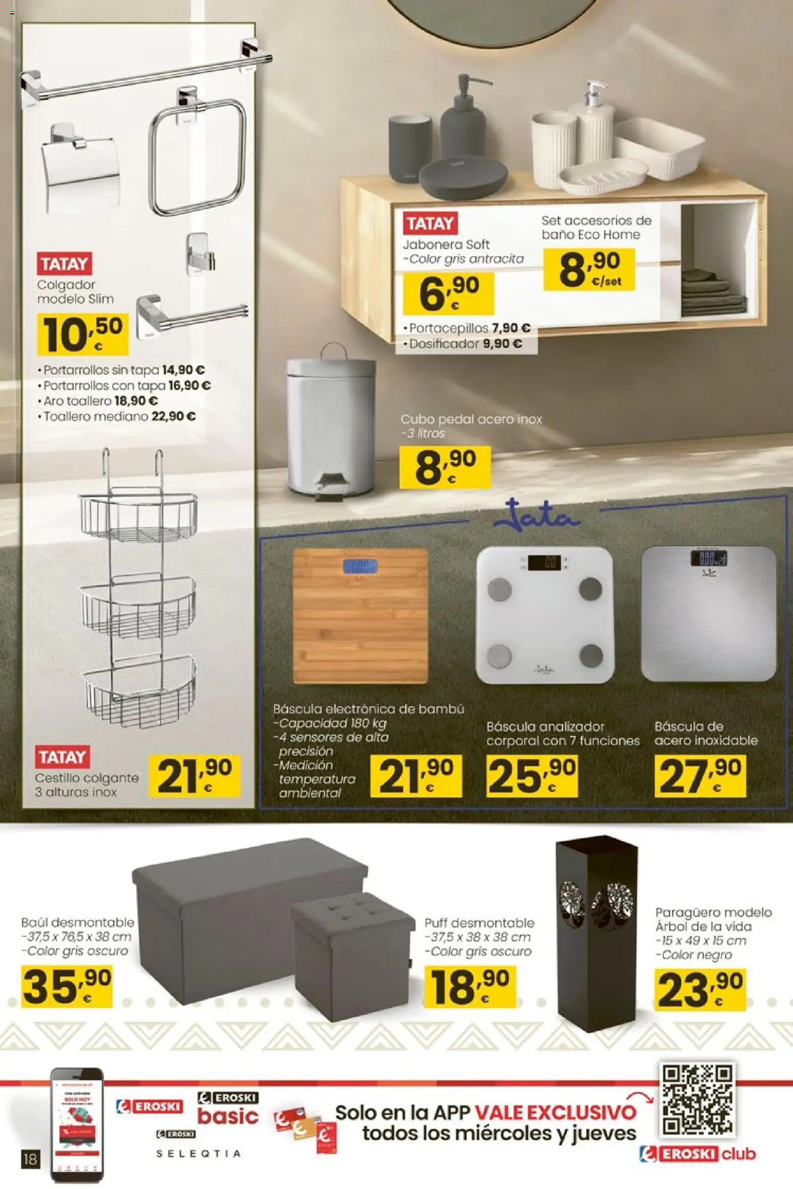 Eroski -  Qué agusto │ válido desde el 07.01.2026 | Página: 18 | Productos: Toallero, Baño