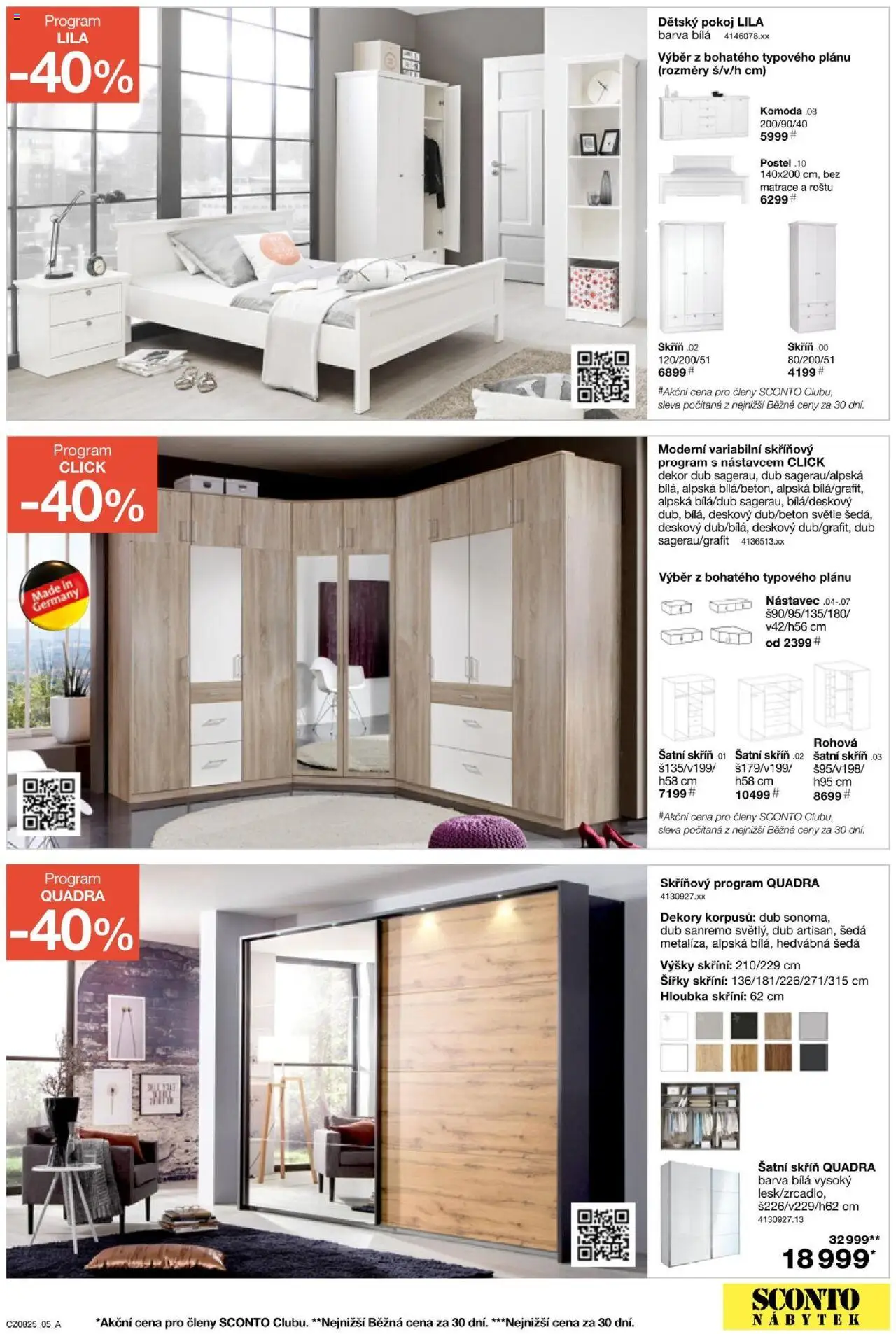 Sconto nábytek leták od 18.06.2025 | Strana: 5 | Produkty: Postel, Matrace, Komoda, Skříň