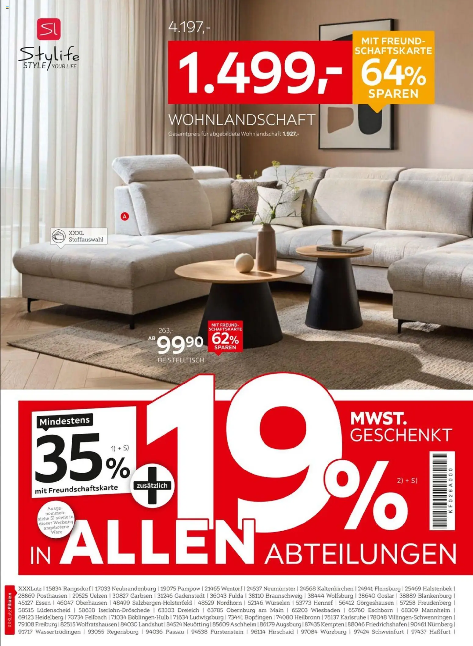 XXXL Lutz Nr. 1 beim Preis 30 Jahre – gültig ab 22.03.2026 | Seite: 2 | Produkte: Wohnlandschaft, Beistelltisch