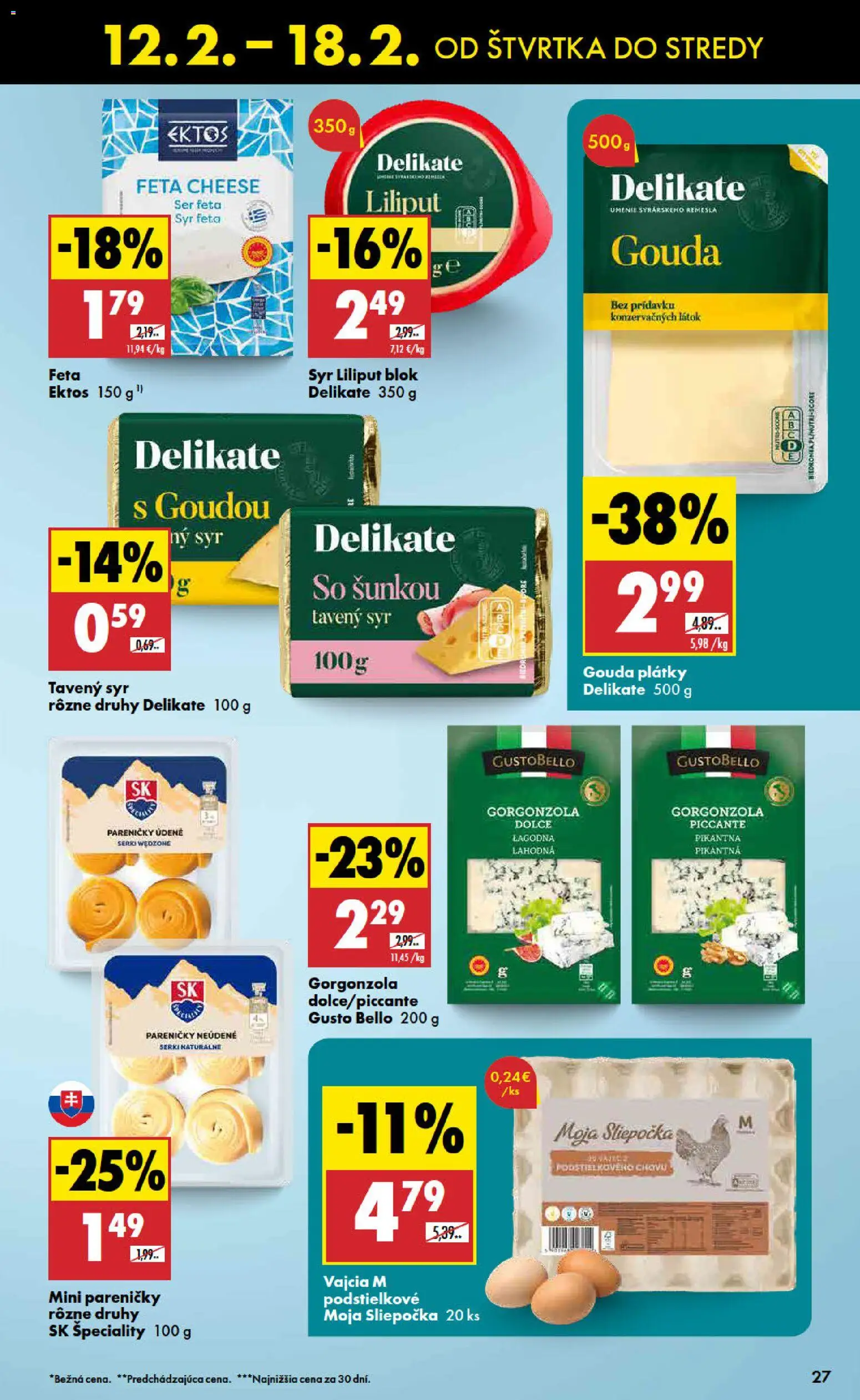 Nové Biedronka akcie – leták je platný od 12.02.2026 | Strana: 27 | Produkty: Syr, Vajcia, Gouda, Feta