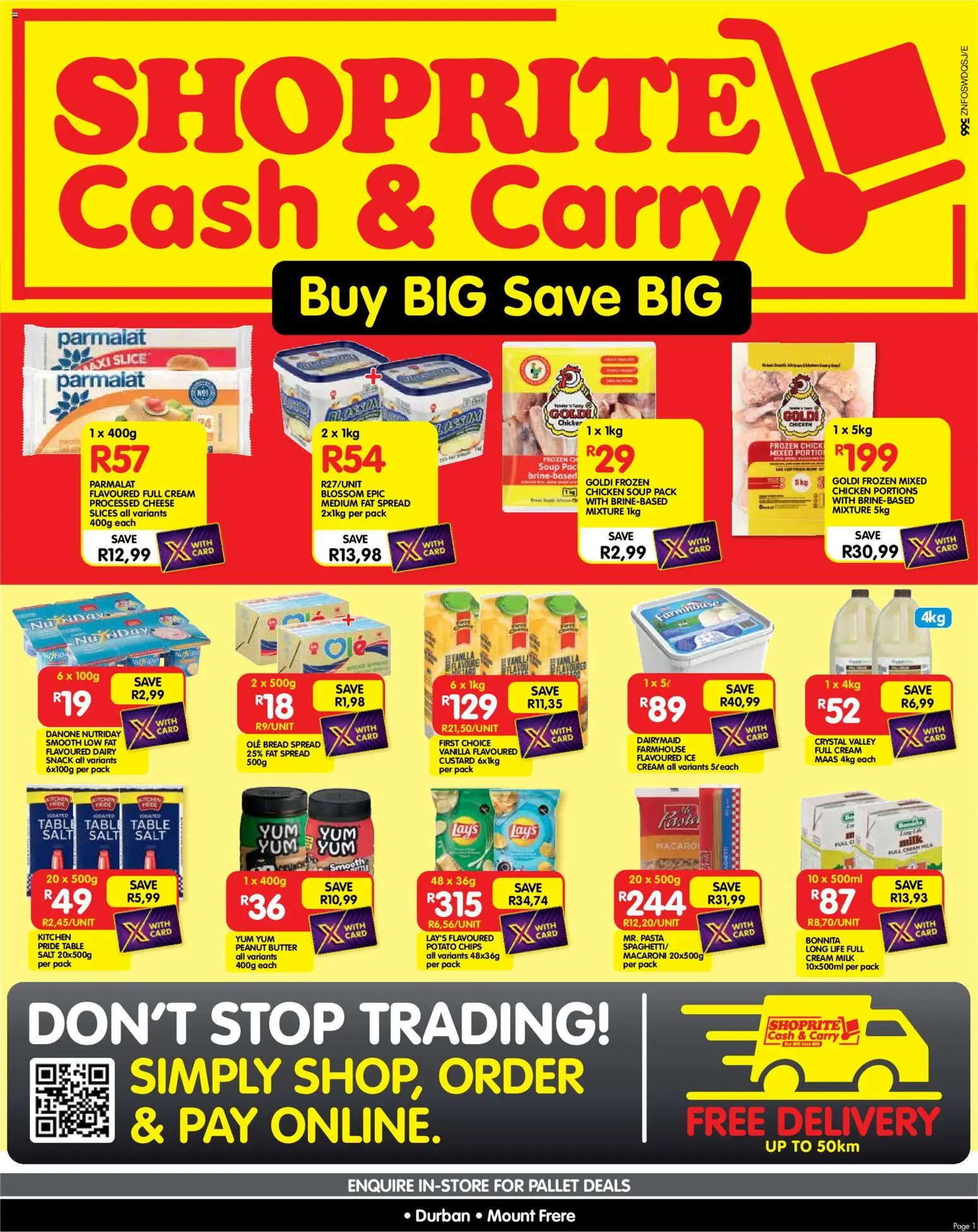 New Shoprite catalogue – valid from 24.11.2025 | Page: 1 | Products: Table, Bread, Cream, Peanut butter