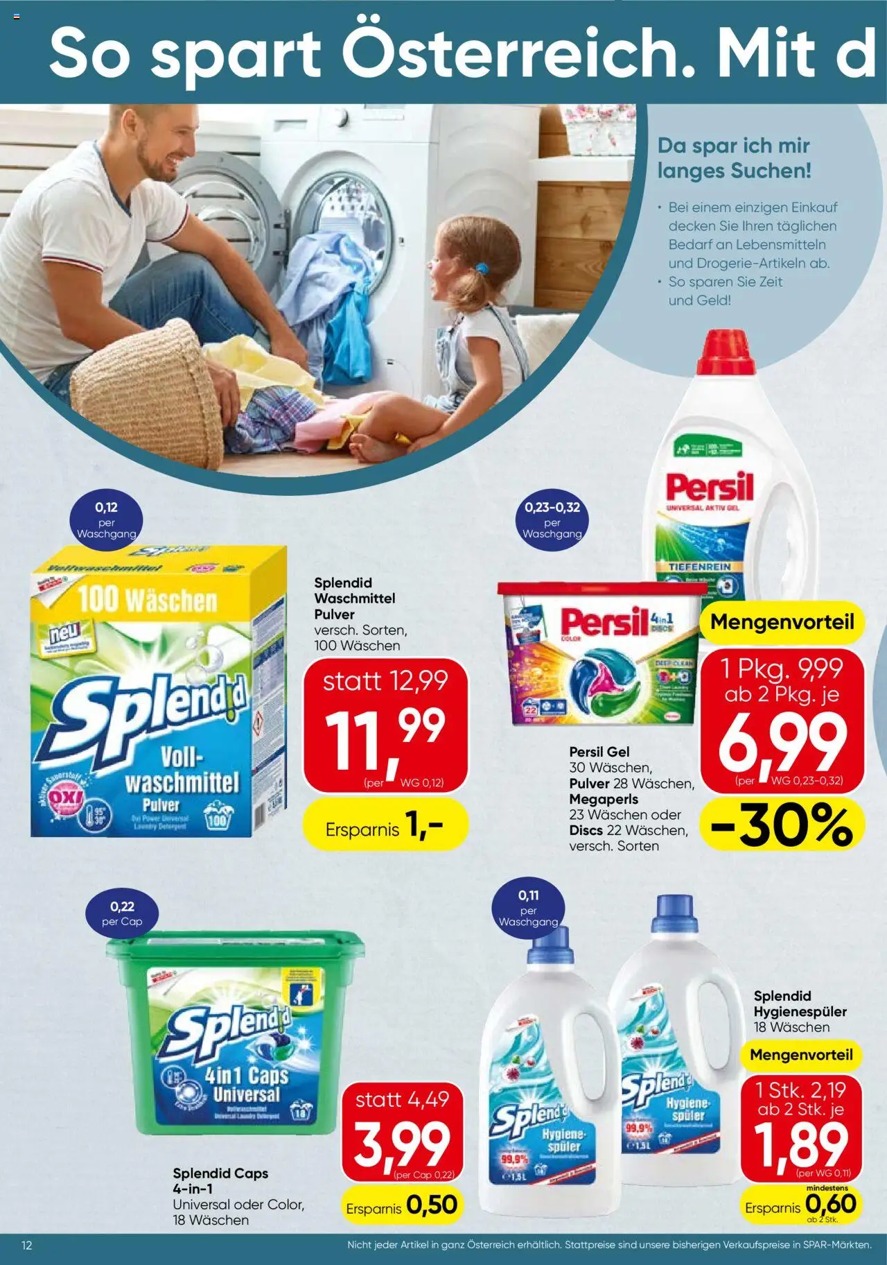 Spar Flugblatt - Salzburg gültig ab 04.09.2025 | Seite: 12 | Produkte: Waschmittel