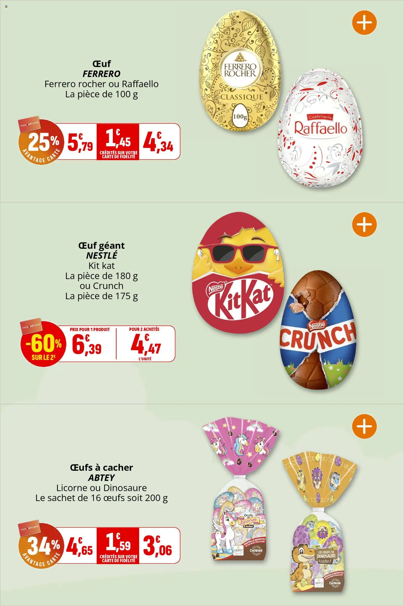 {H1} | Page: 19 | Produits: Ferrero rocher, Raffaello, Œufs