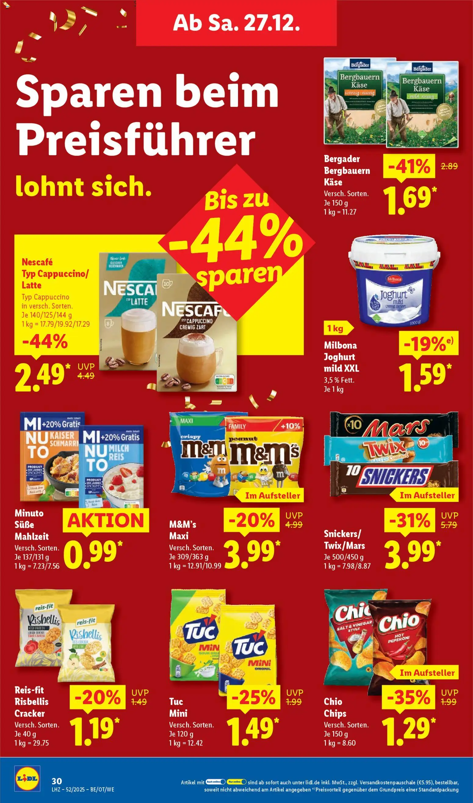 Lidl Prospekt Zossen – gültig ab 22.12.2025 | Seite: 50 | Produkte: Käse, Joghurt, Twix, Chips